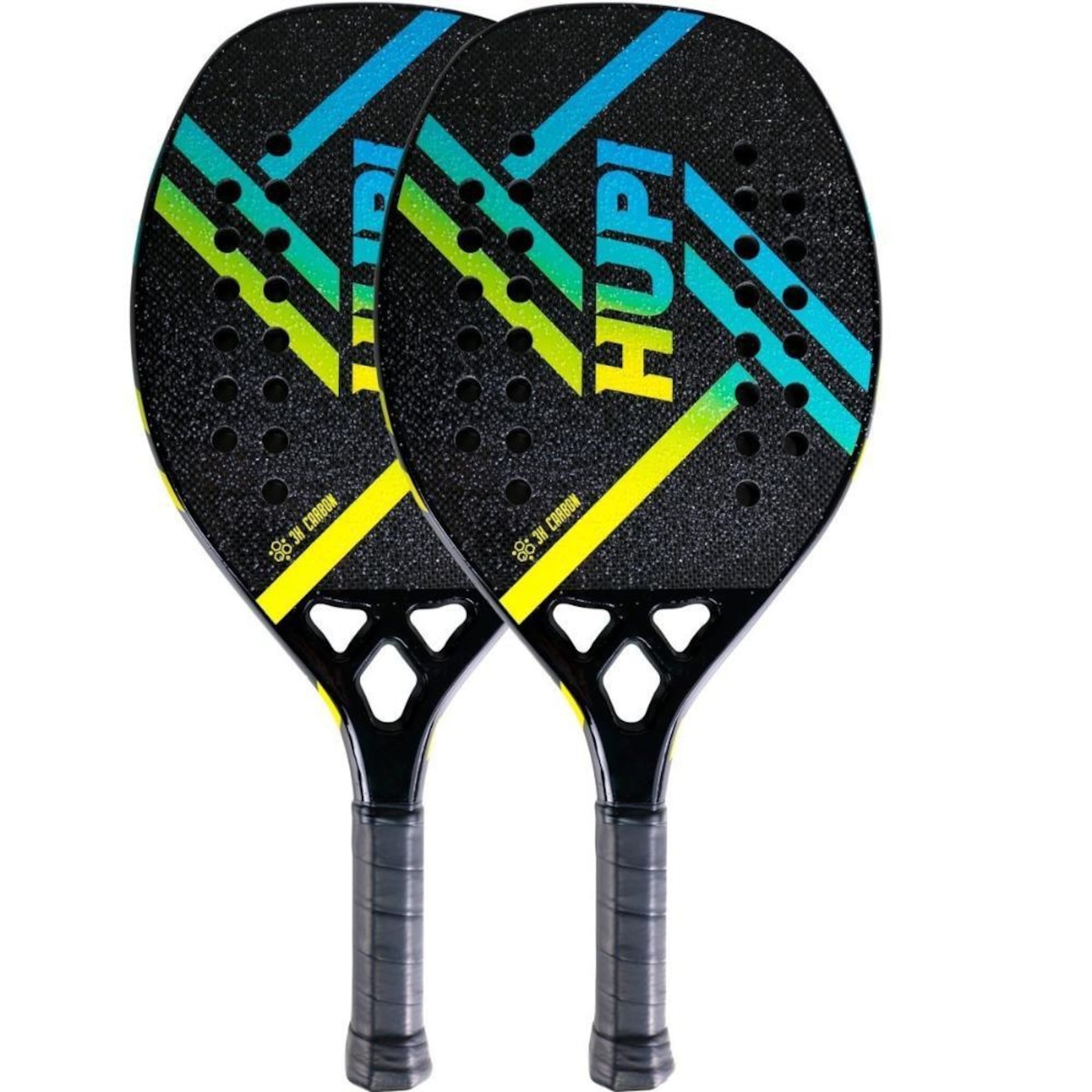 Kit Raquete Beach Tennis Hupi Doha Carbon 3K - 2 Unidades - Foto 1