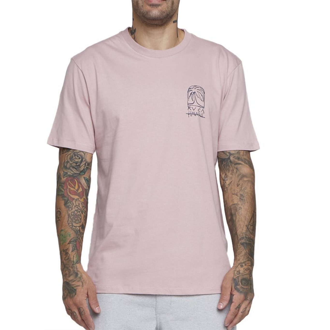 Camiseta Rvca Sketch Palm Sm25 - Masculina - Foto 1