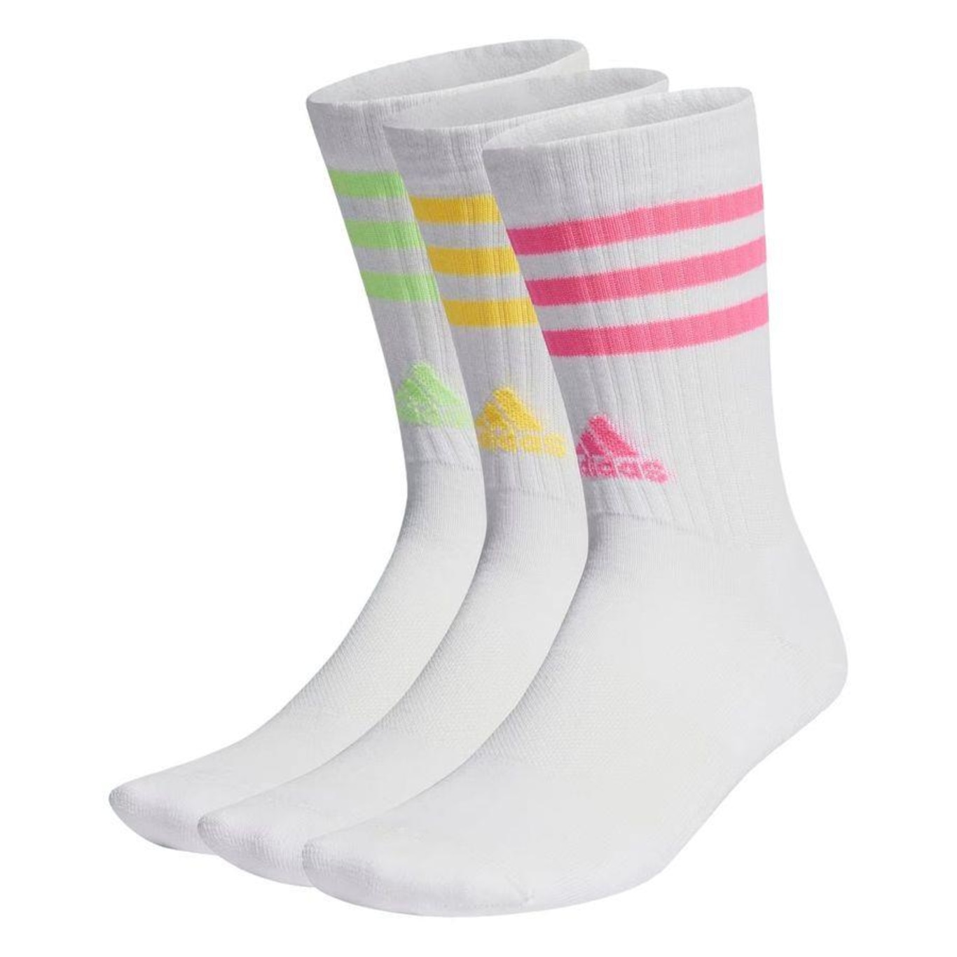 Meia adidas Cano Longo 3 Listras - 3 Pares - Unissex - Foto 1