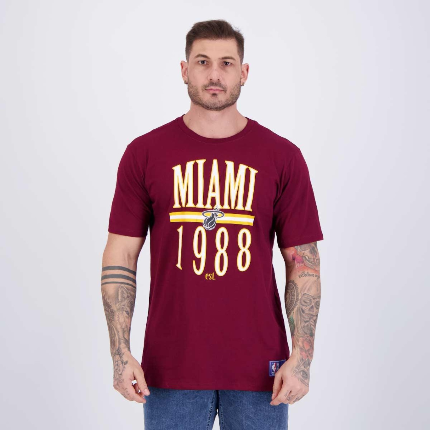 Camiseta Nba Date Team Miami Heat - Masculina - Foto 1