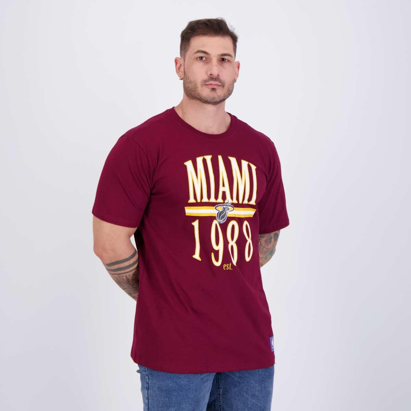 Camiseta Nba Date Team Miami Heat - Masculina - Foto 2