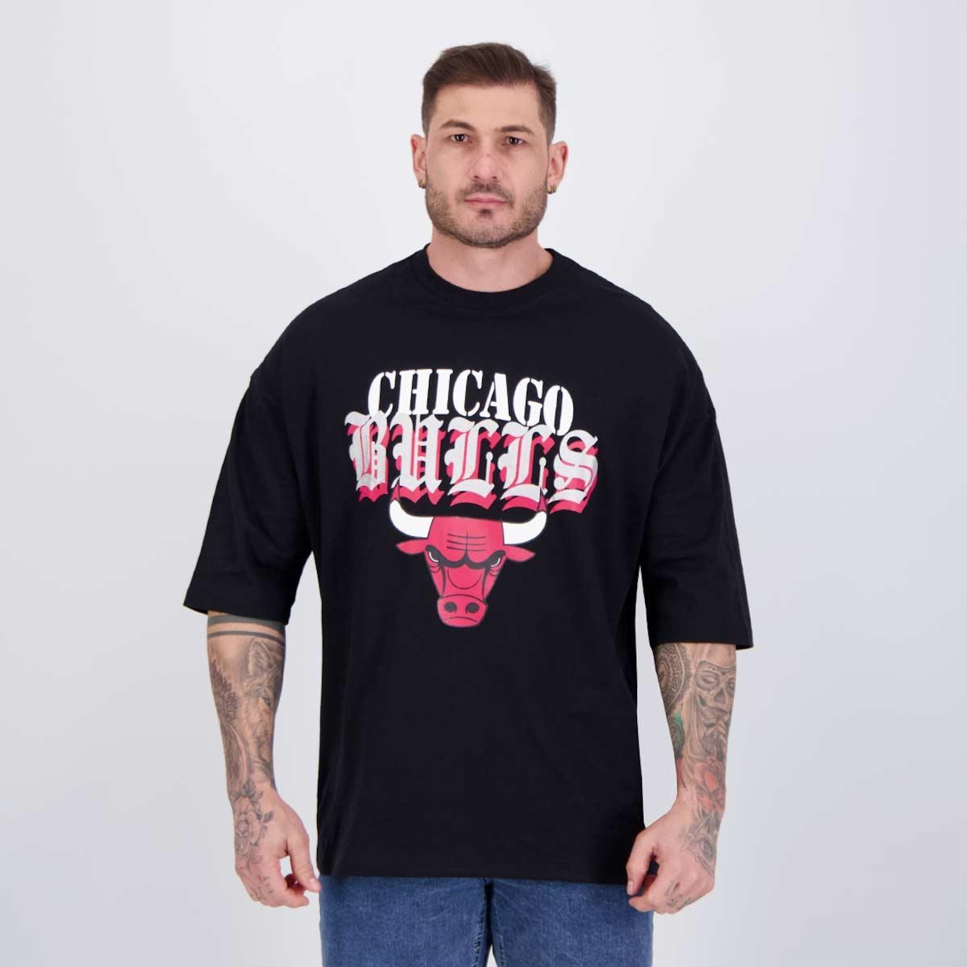 Camiseta Nba Metal Team Chicago Bulls - Masculina - Foto 1