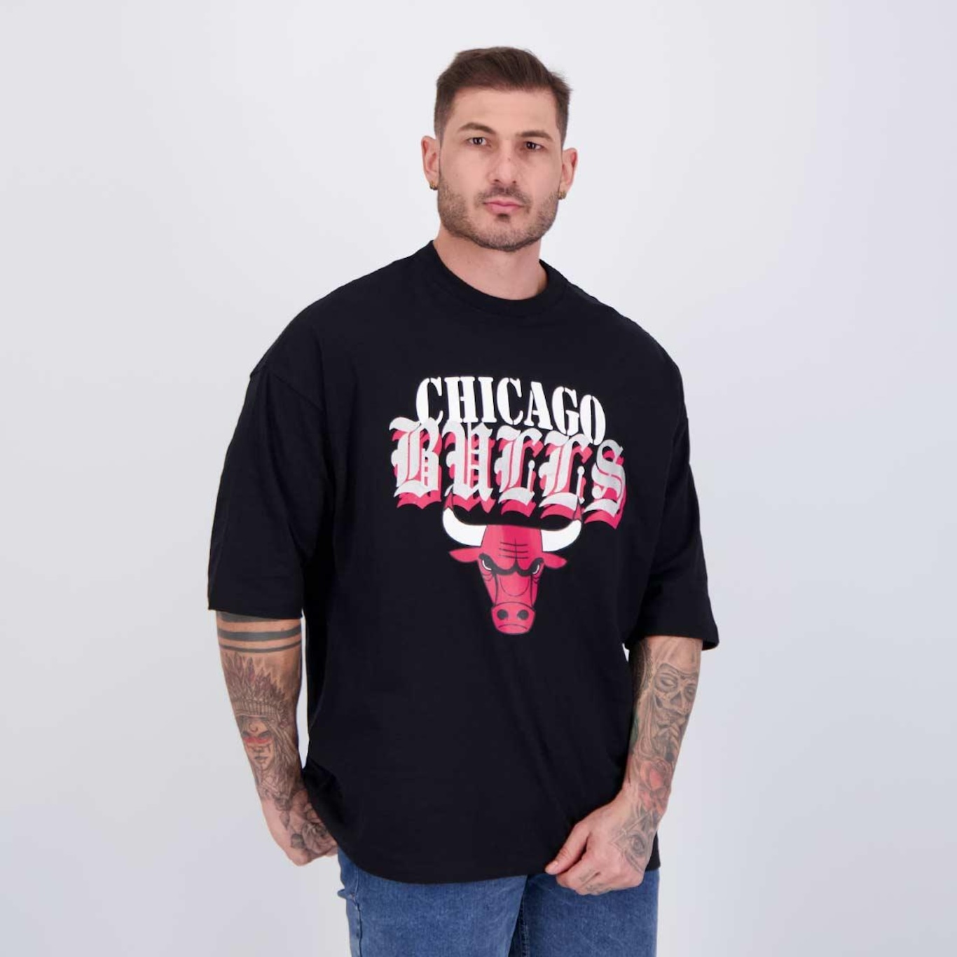 Camiseta Nba Metal Team Chicago Bulls - Masculina - Foto 2