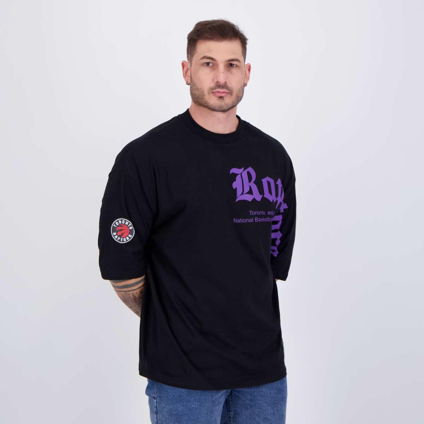 Camiseta Nba Angle Team Toronto Raptors - Masculina - Foto 2