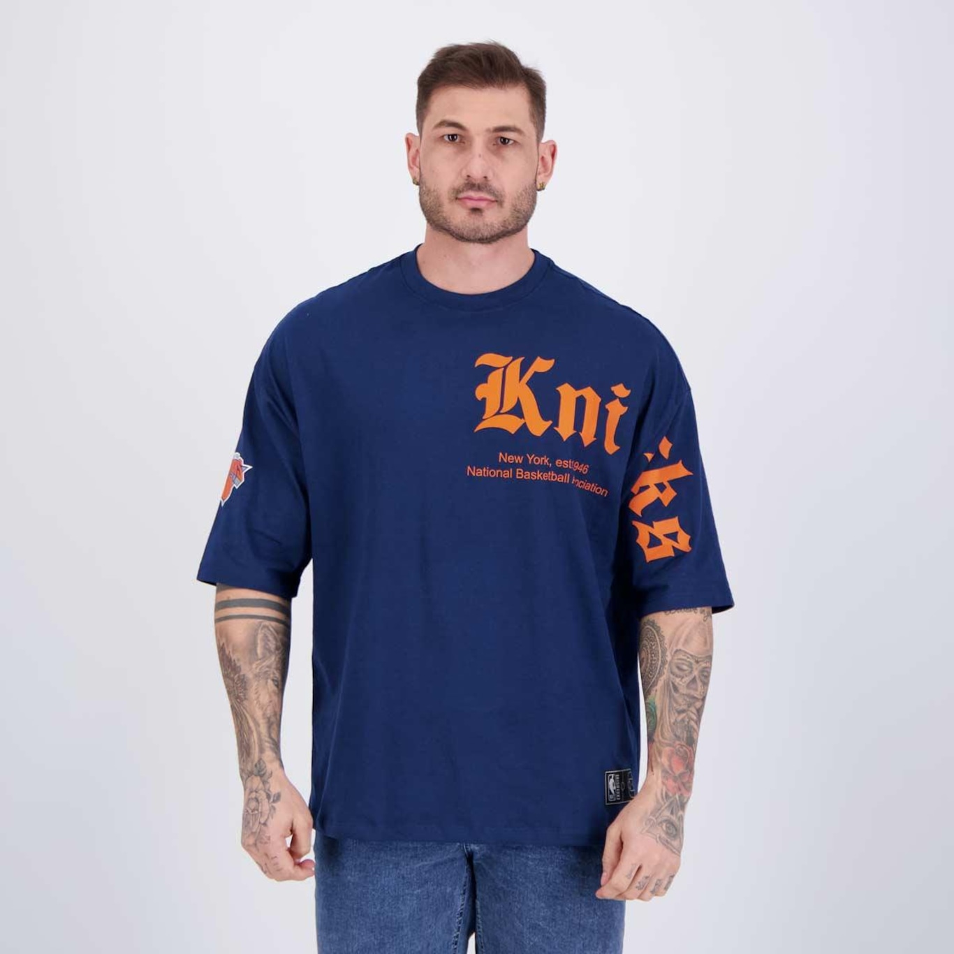 Camiseta Nba Angle Team New York Knicks - Masculina - Foto 1