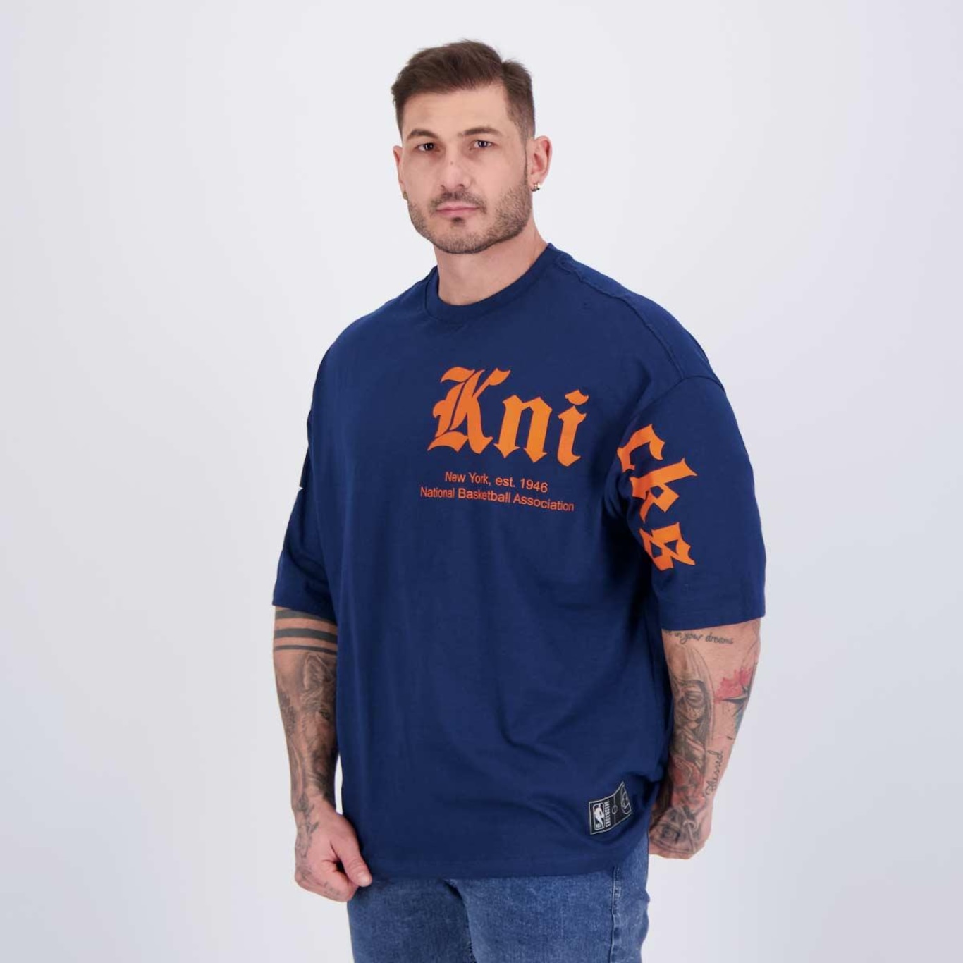 Camiseta Nba Angle Team New York Knicks - Masculina - Foto 3