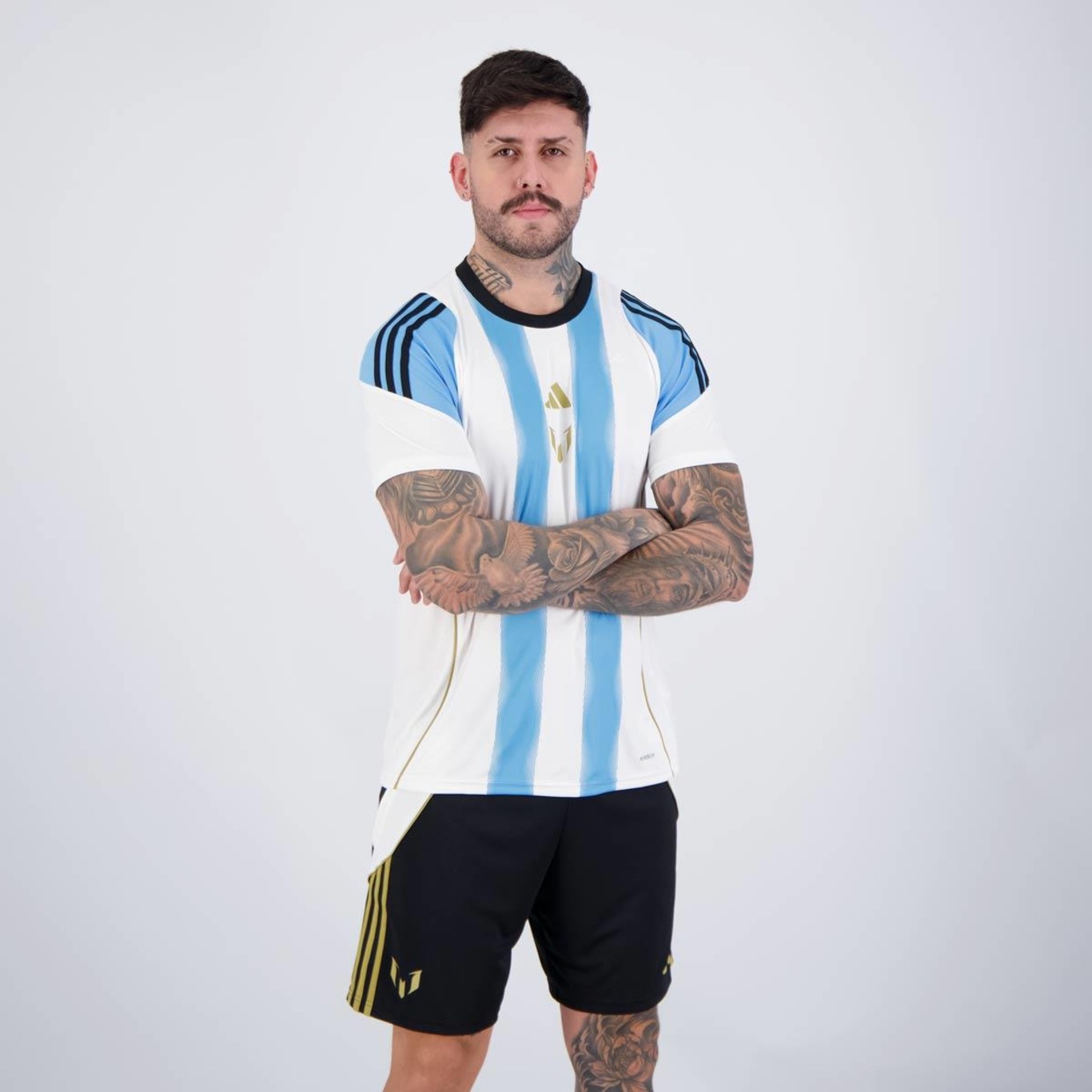 Kit Camisa adidas Messi Tiro + Shorts - Masculina - Foto 3