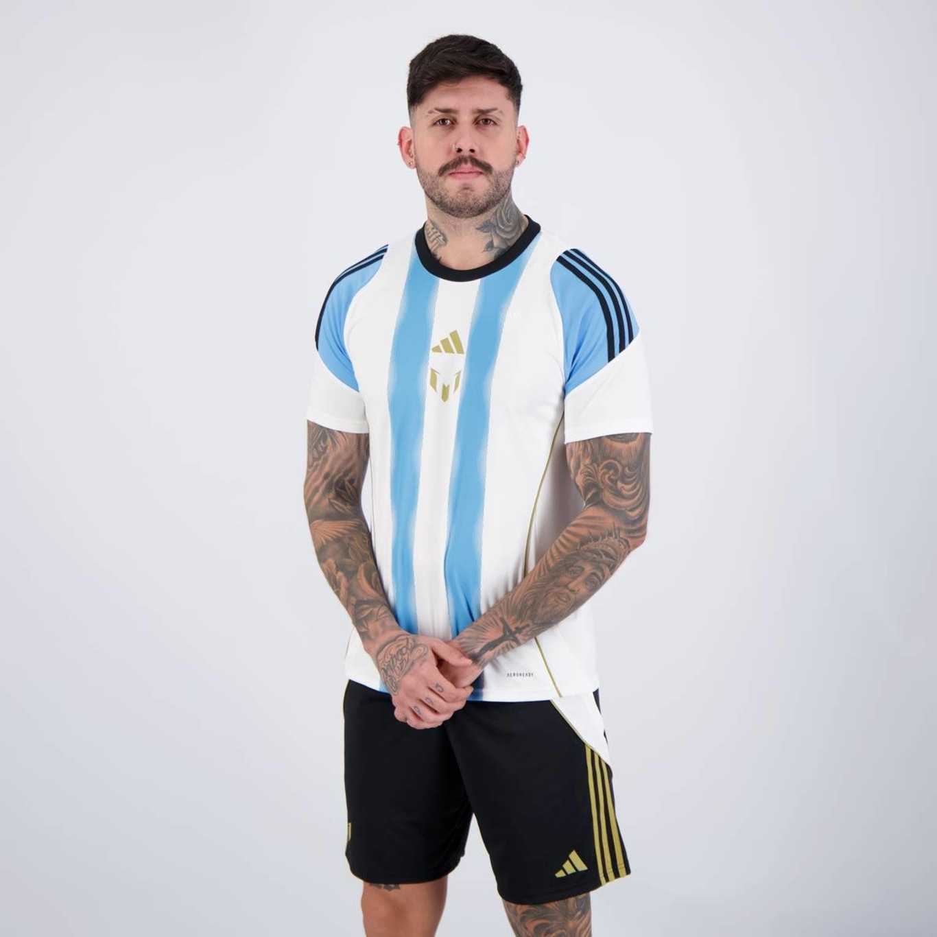 Kit Camisa adidas Messi Tiro + Shorts - Masculina - Foto 4