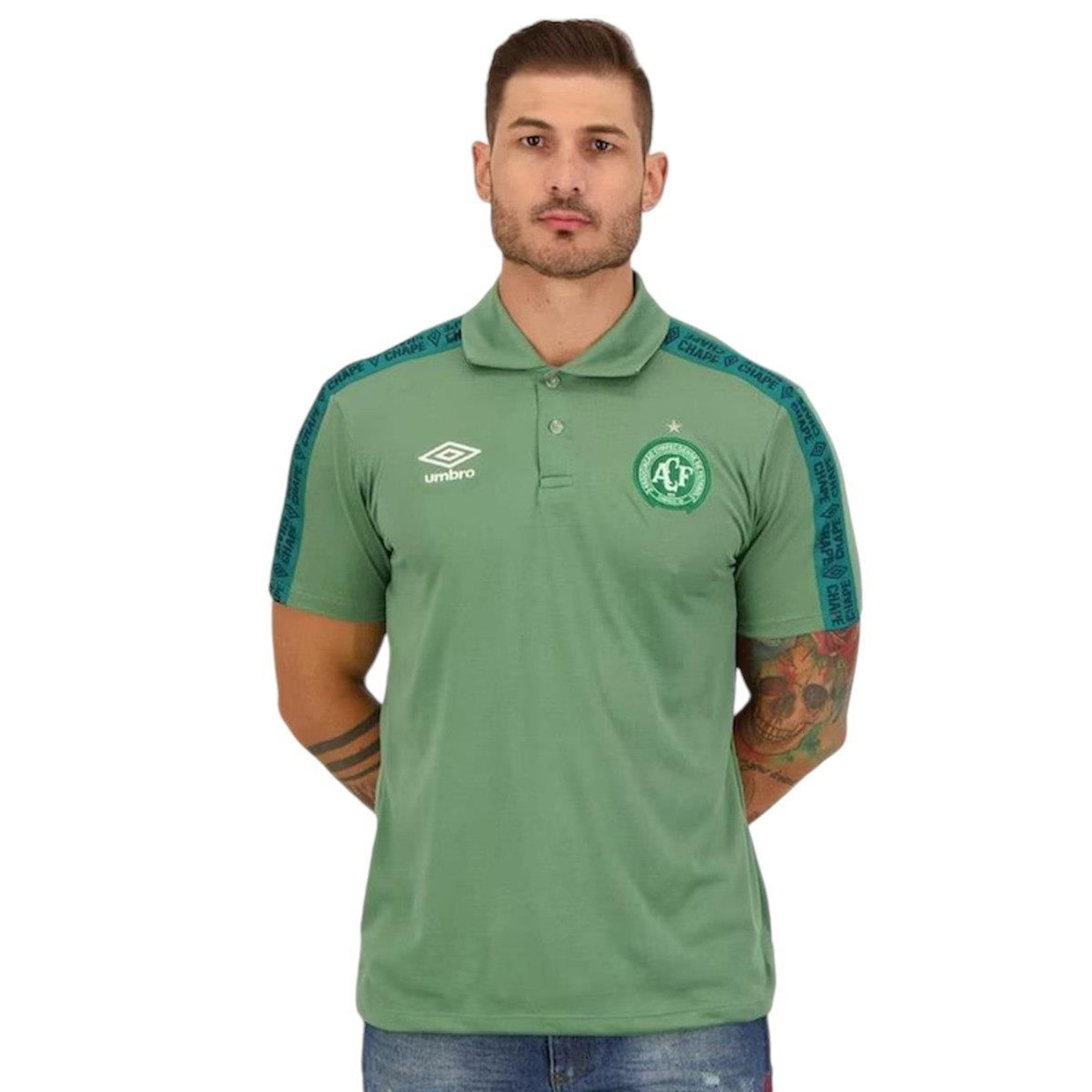 Camisa Polo Umbro Chapecoense Viagem 2022/23 - Masculina - Foto 1