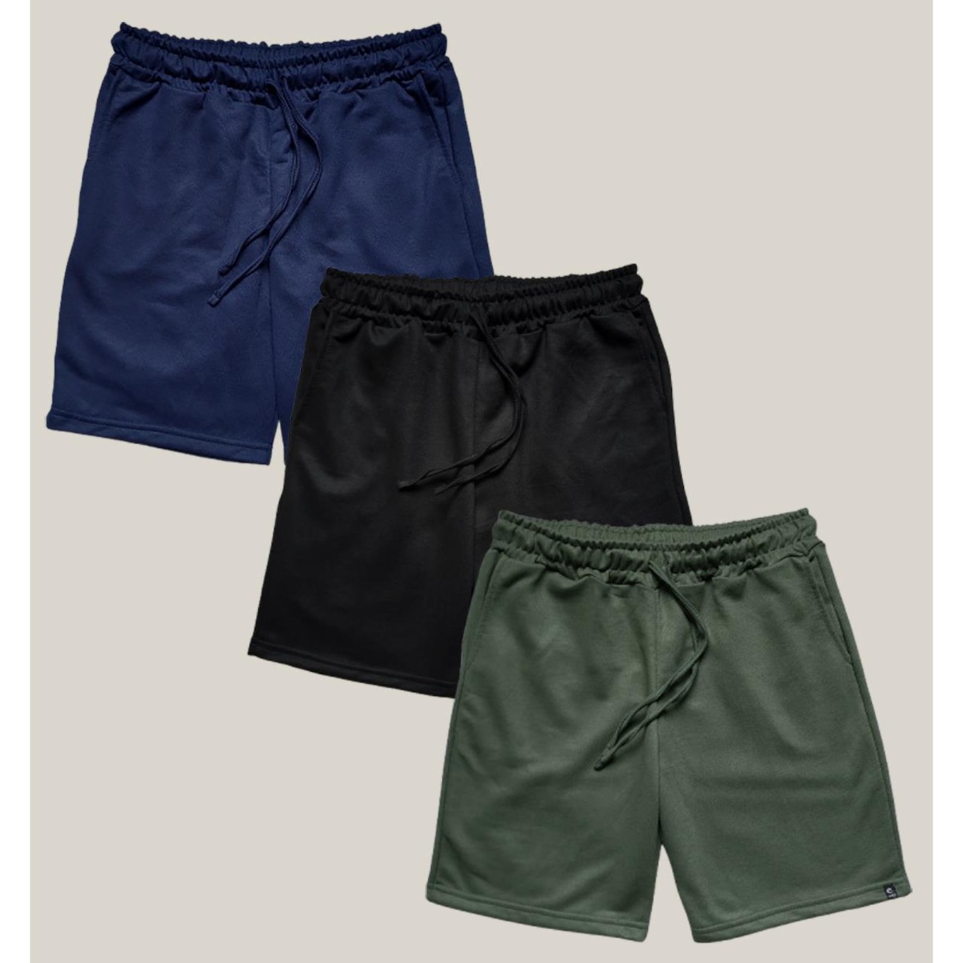 Kit 3x Bermudas de Moletom Wss Basic Masculina - Foto 1