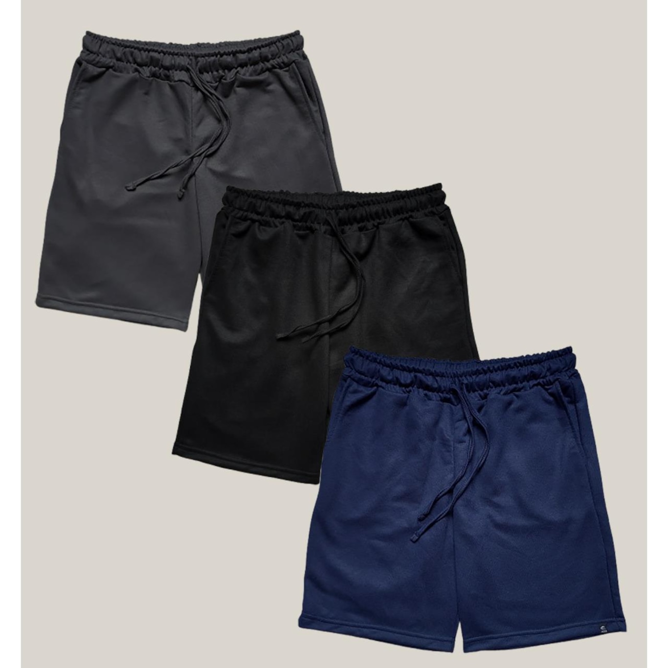 Kit 3x Bermudas de Moletom Wss Basic Masculina - Foto 1