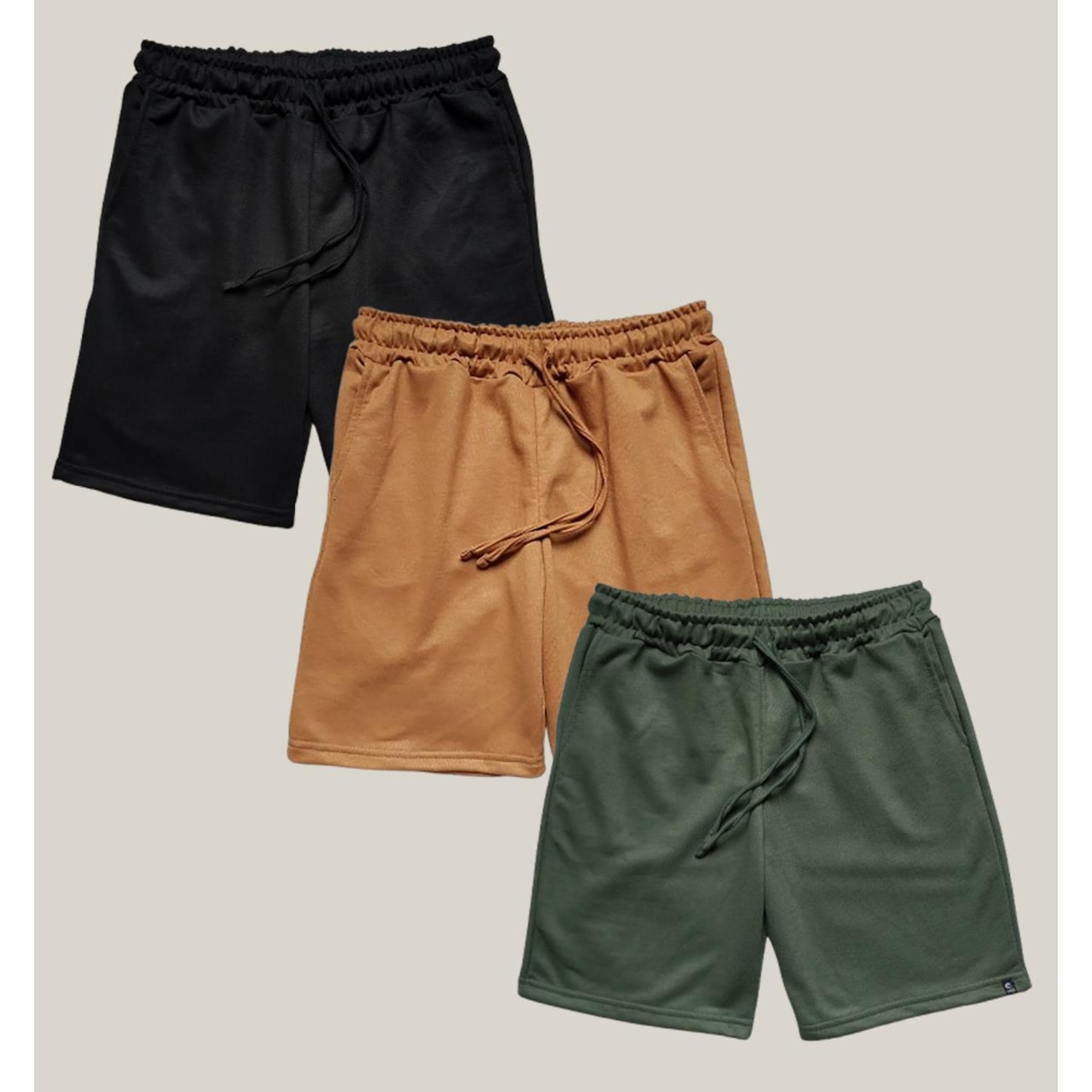 Kit 3x Bermudas de Moletom Wss Basic Masculina - Foto 1