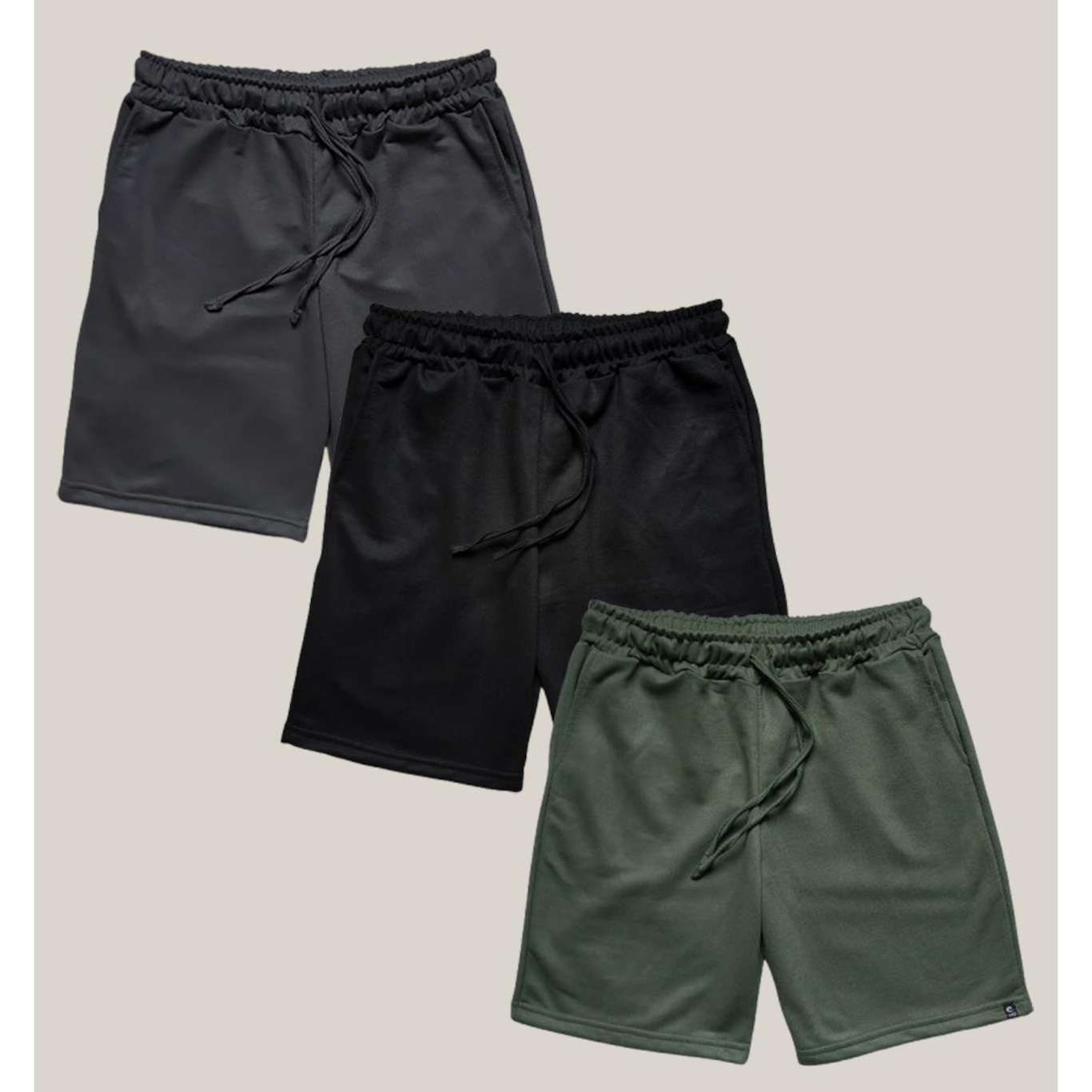 Kit 3x Bermudas de Moletom Wss Basic Masculina - Foto 1