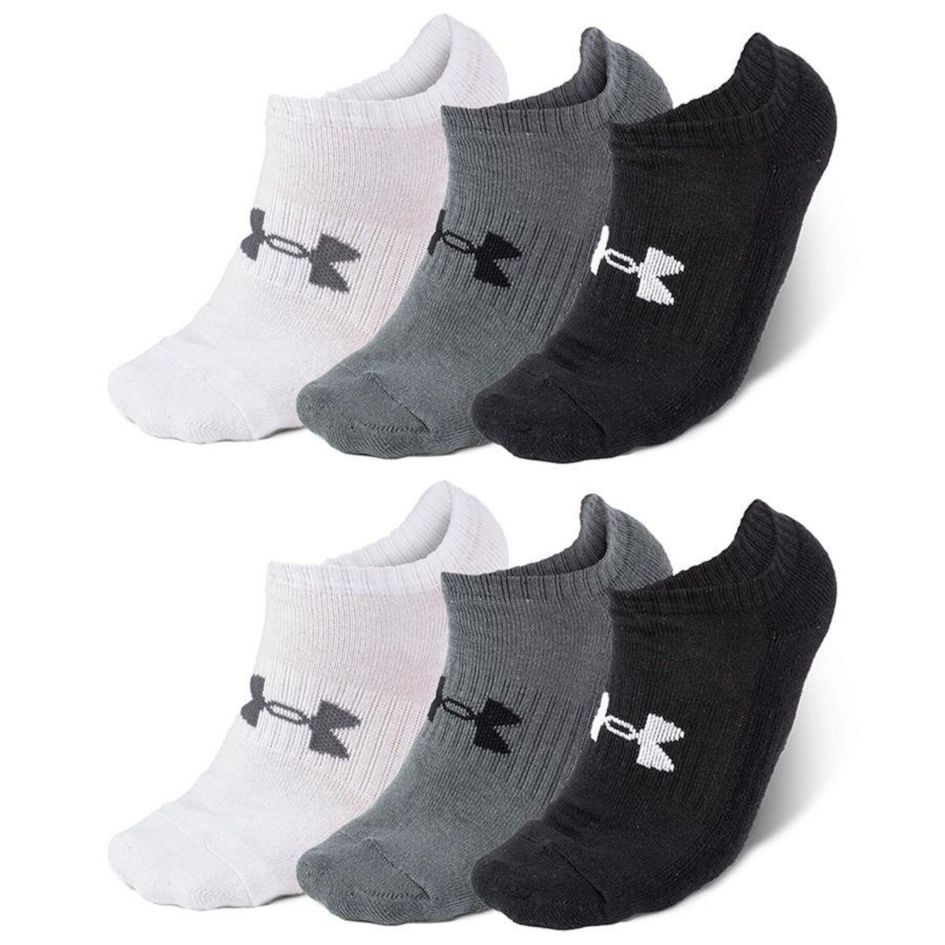 Meia Invisível Under Armour Core Cotton - 6 Pares - Unissex - Foto 1