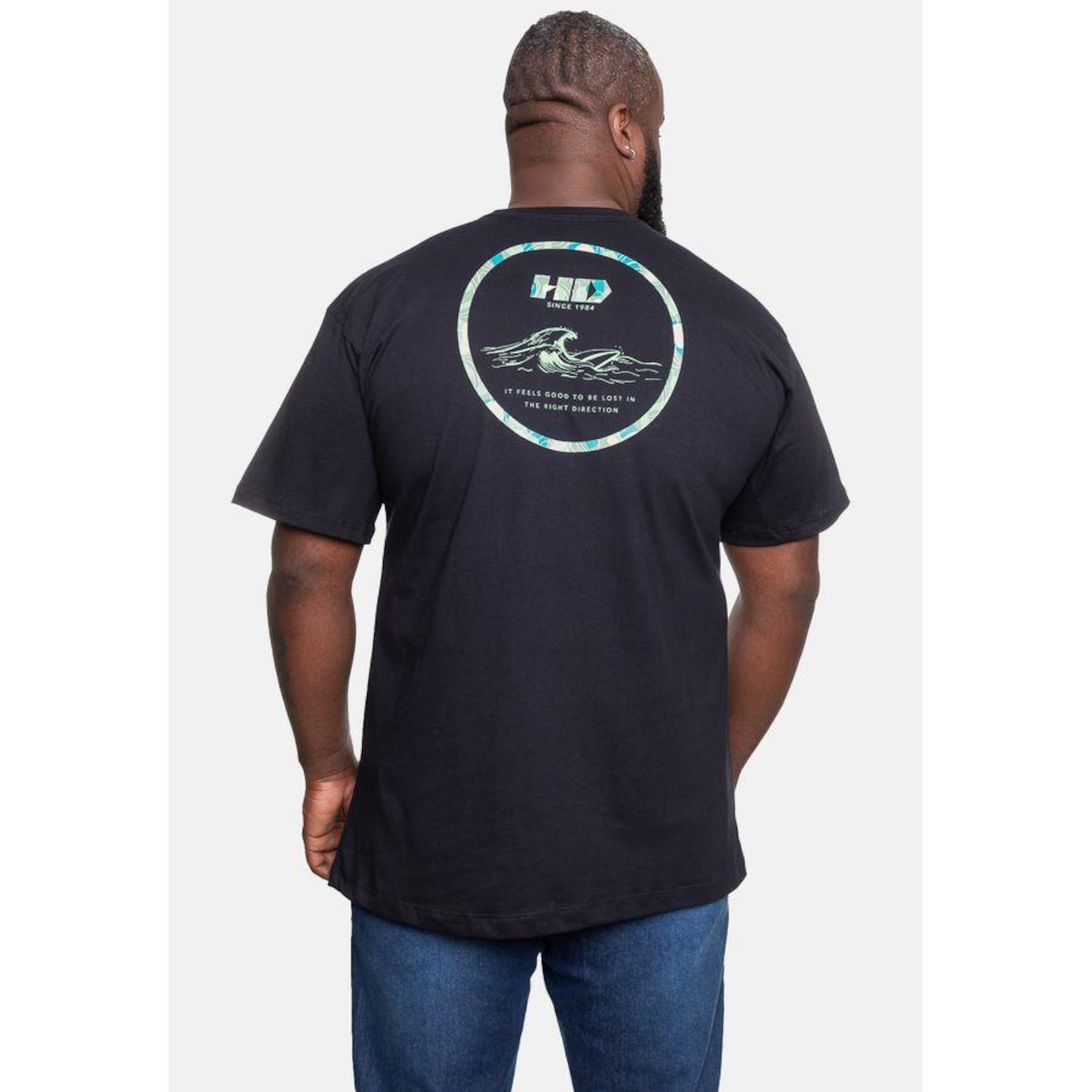 Camiseta Hd Circle Wave Plus Size - Masculina - Foto 2