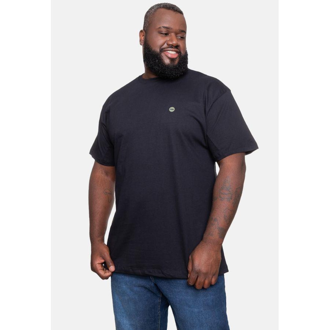 Camiseta Hd Circle Wave Plus Size - Masculina - Foto 4