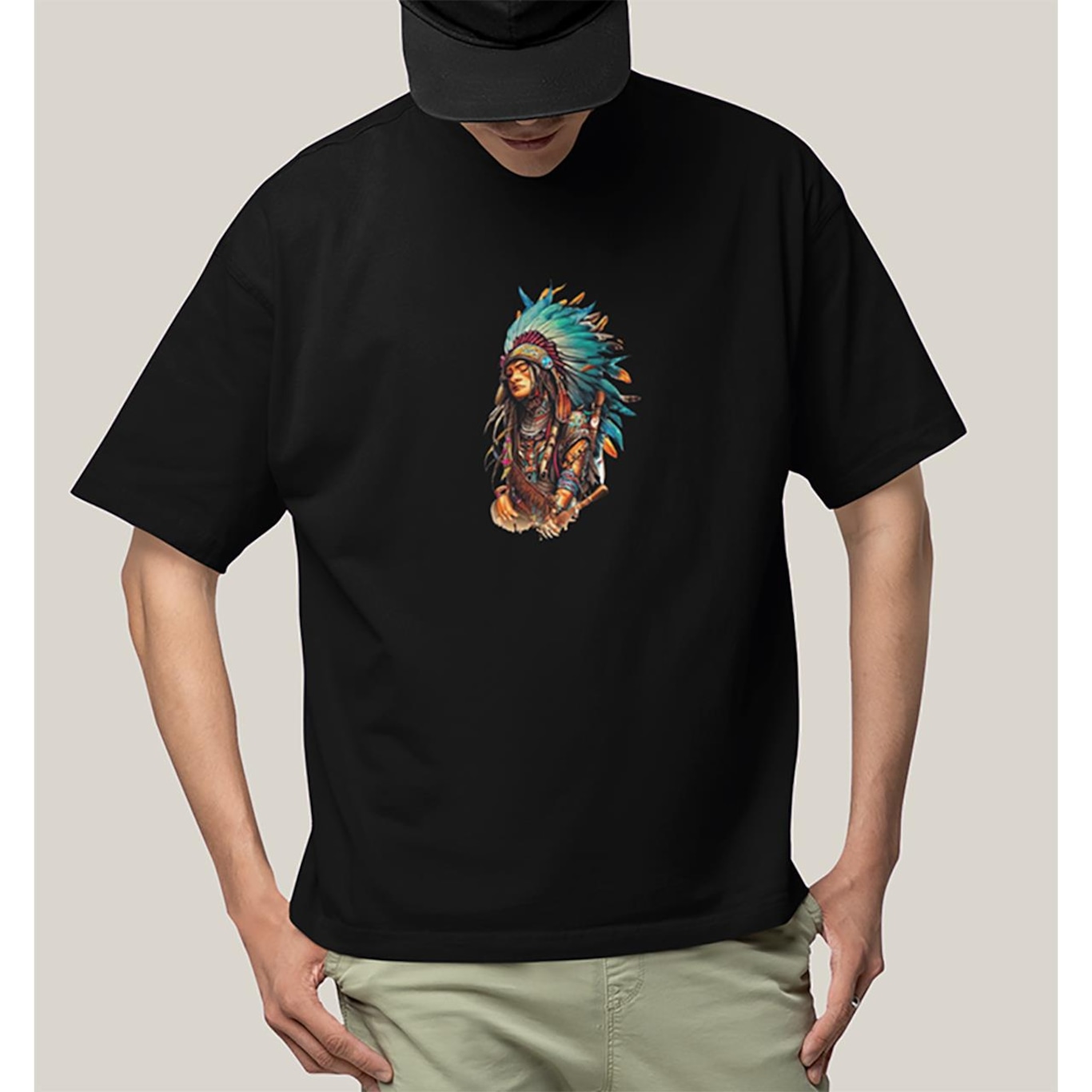 Camiseta Oversized Algodão Prime Wss Tribal Essence - Masculina - Foto 1