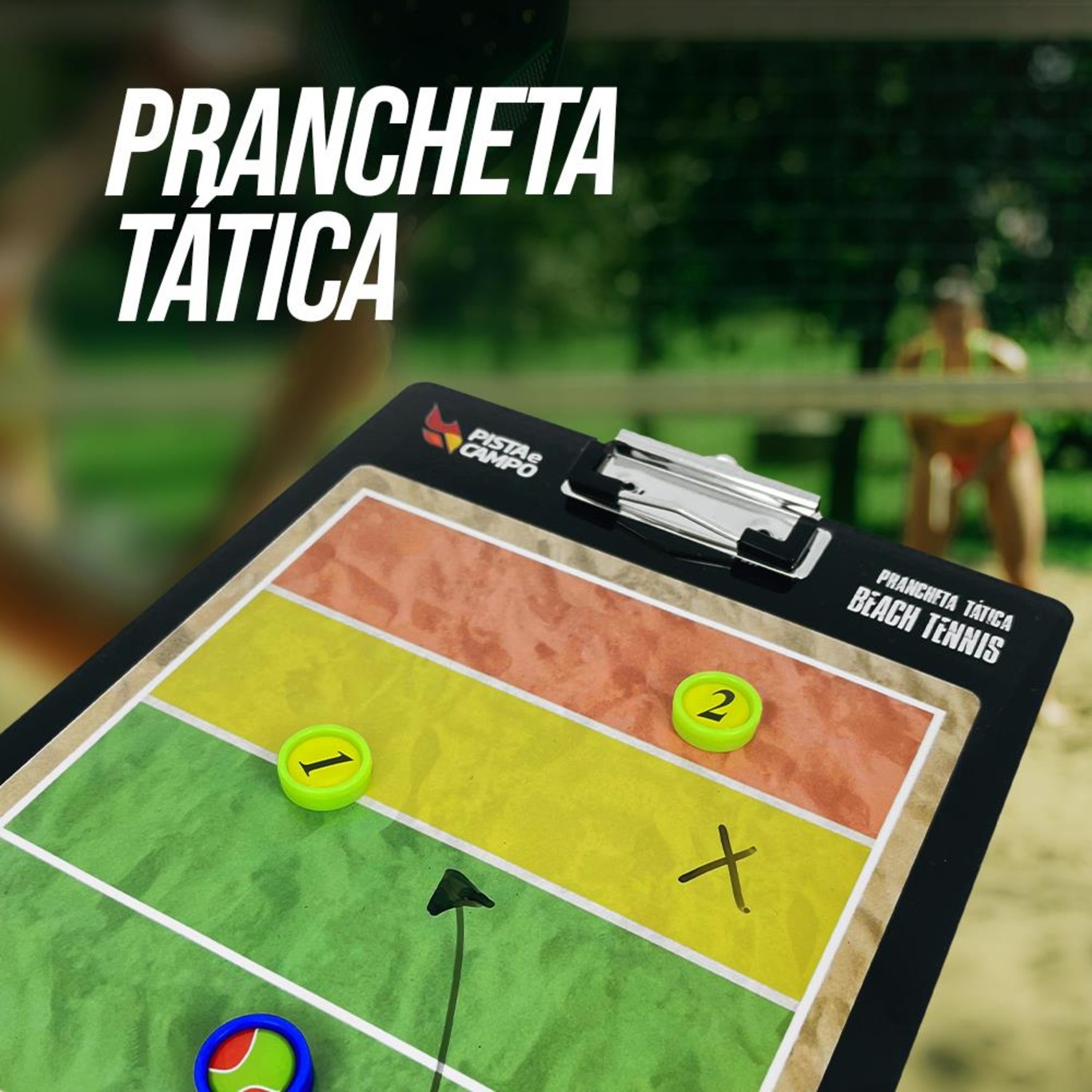 Prancheta Tática Magnética Pista e Campo Beach Tennis e Esportes de Areia - Foto 6