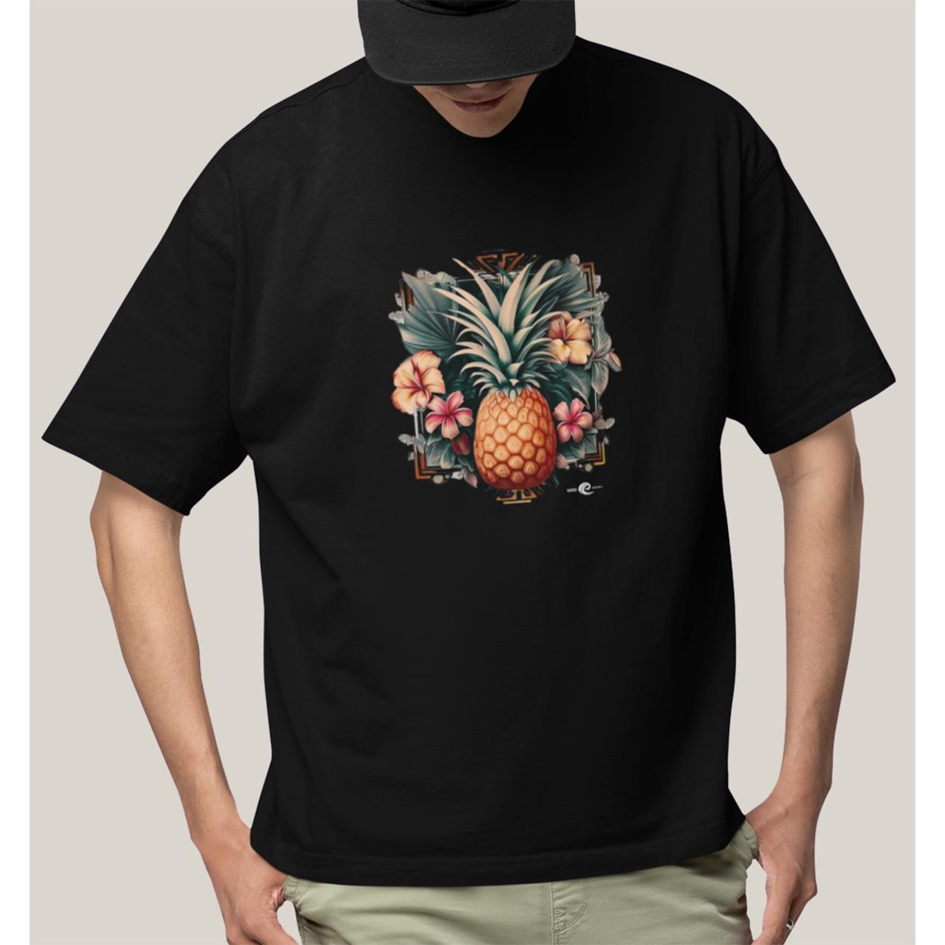 Camiseta Oversized Algodão Prime Wss Abacaxi Exotic - Masculina - Foto 1