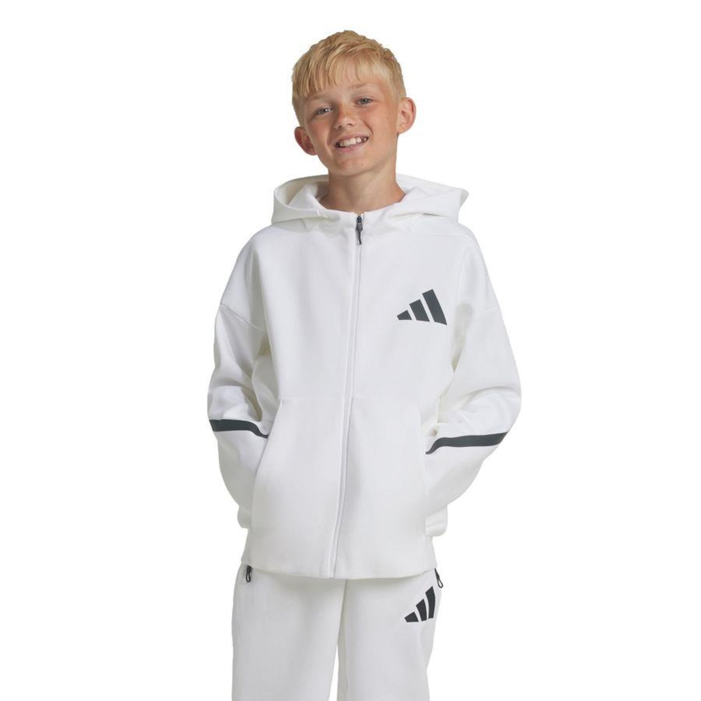 Jaqueta Capuz adidas Z.N.E. Full-Zip Infantil - Foto 2