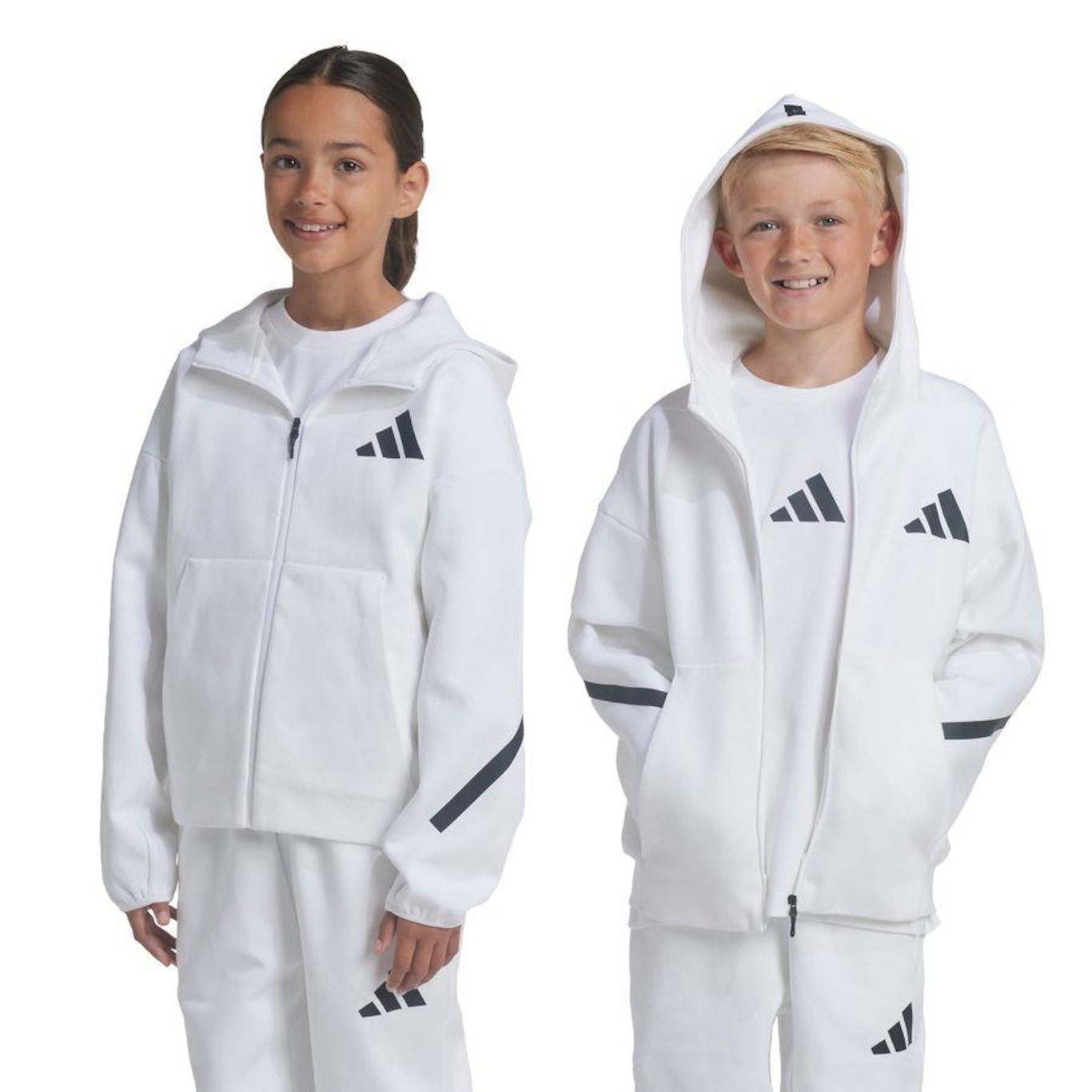 Jaqueta Capuz adidas Z.N.E. Full-Zip Infantil - Foto 3