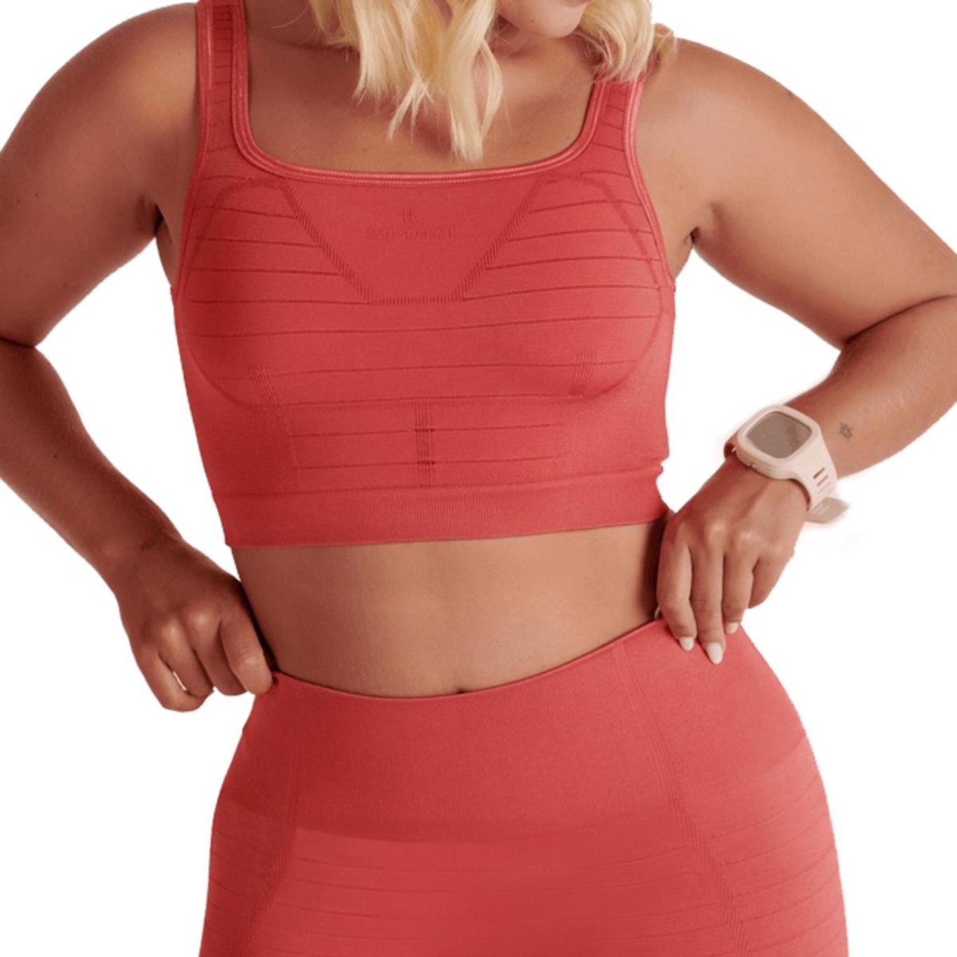 Top Lupo Sport Shine Seamless Feminino - Vermelho - Foto 3