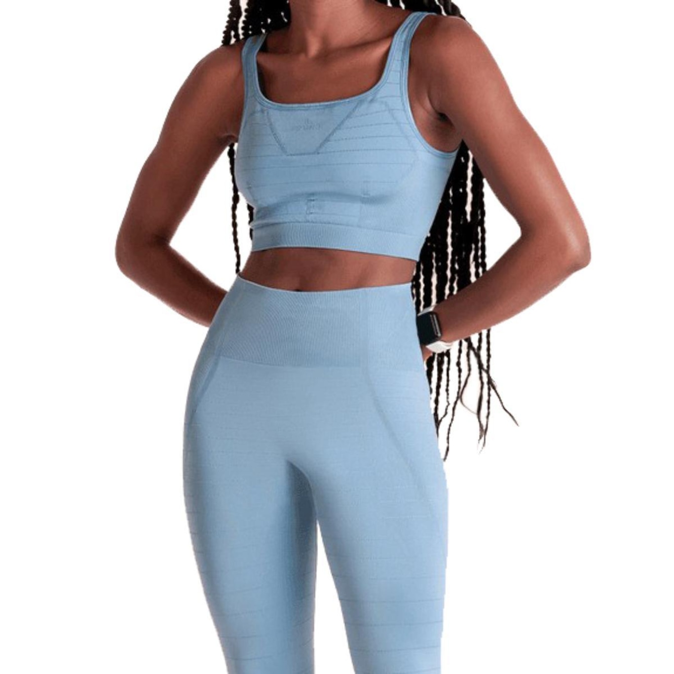 Top Lupo Sport Shine Seamless Feminino - Azul Claro - Foto 1