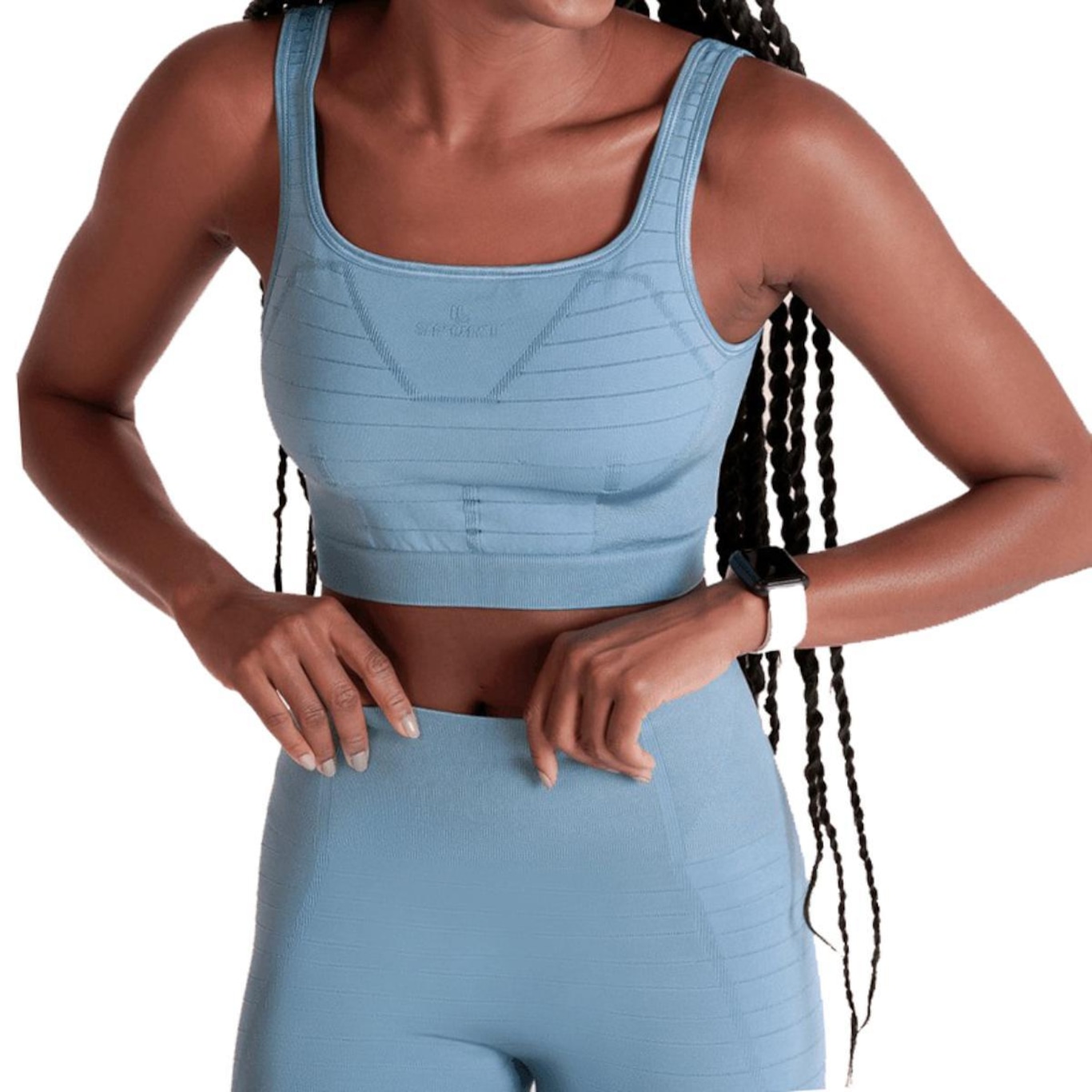 Top Lupo Sport Shine Seamless Feminino - Azul Claro - Foto 3