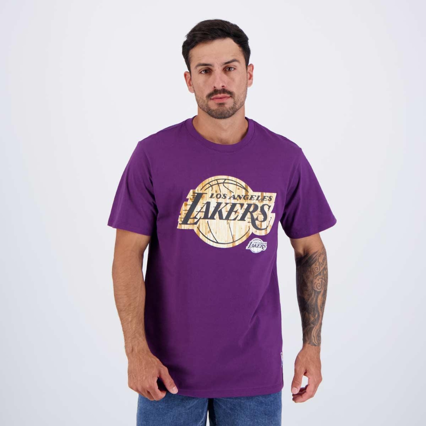 Camiseta Nba Wood Court Lakers Masculina - Foto 1