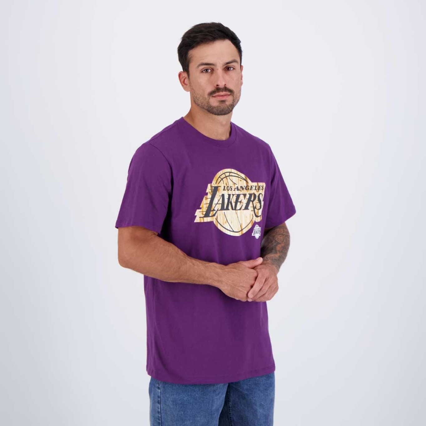 Camiseta Nba Wood Court Lakers Masculina - Foto 2