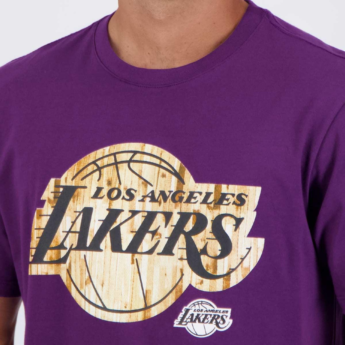 Camiseta Nba Wood Court Lakers Masculina - Foto 5