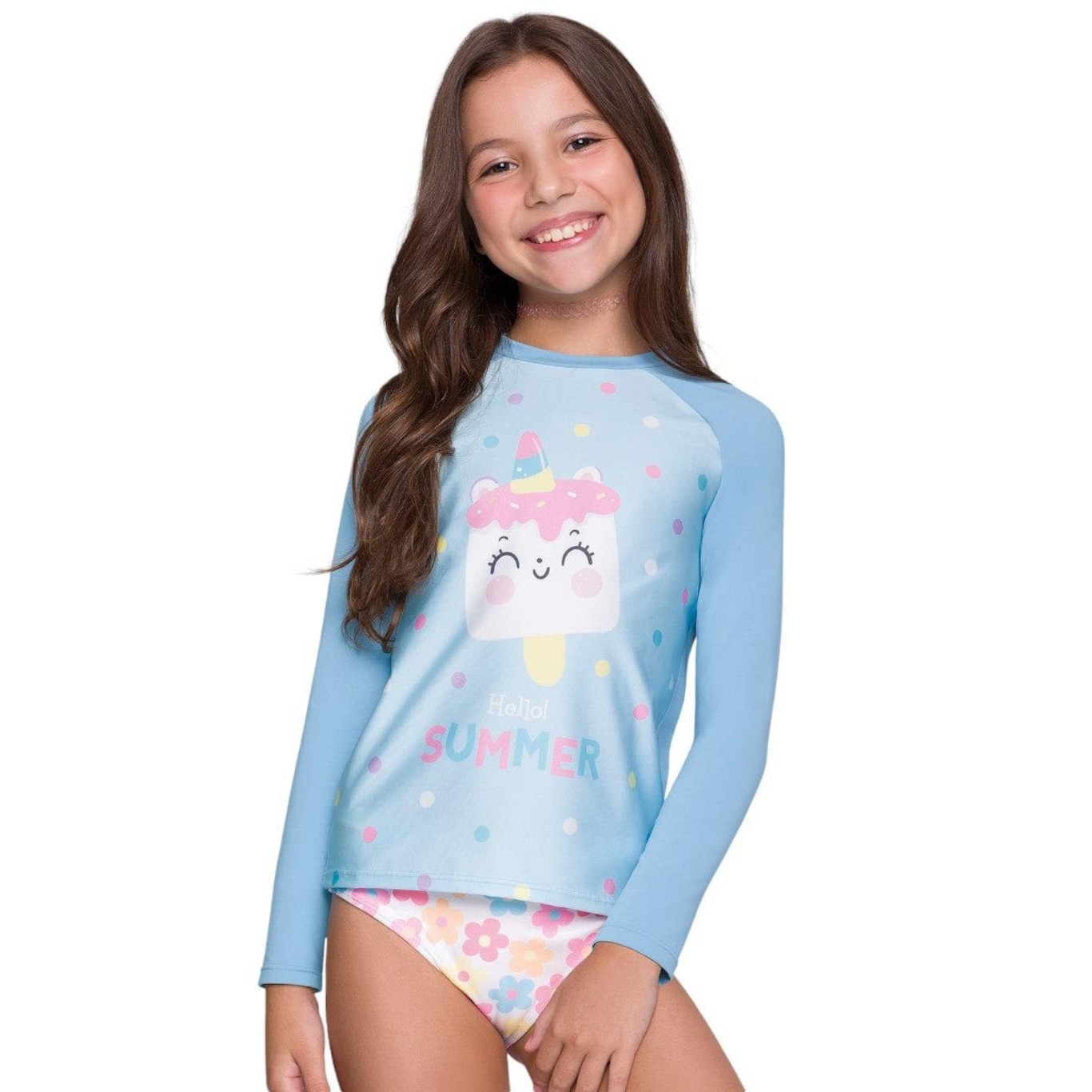 Camisa Manga Longa Selene Uv - Infantil - Foto 1