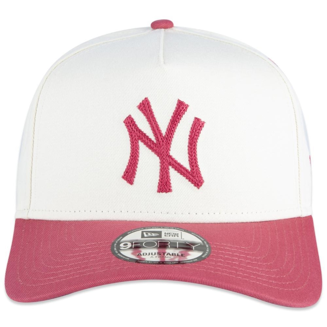 Boné Aba Curva New Era 940 A-Frame New York Yankees Core Winecork - strapback - Adulto - Foto 6