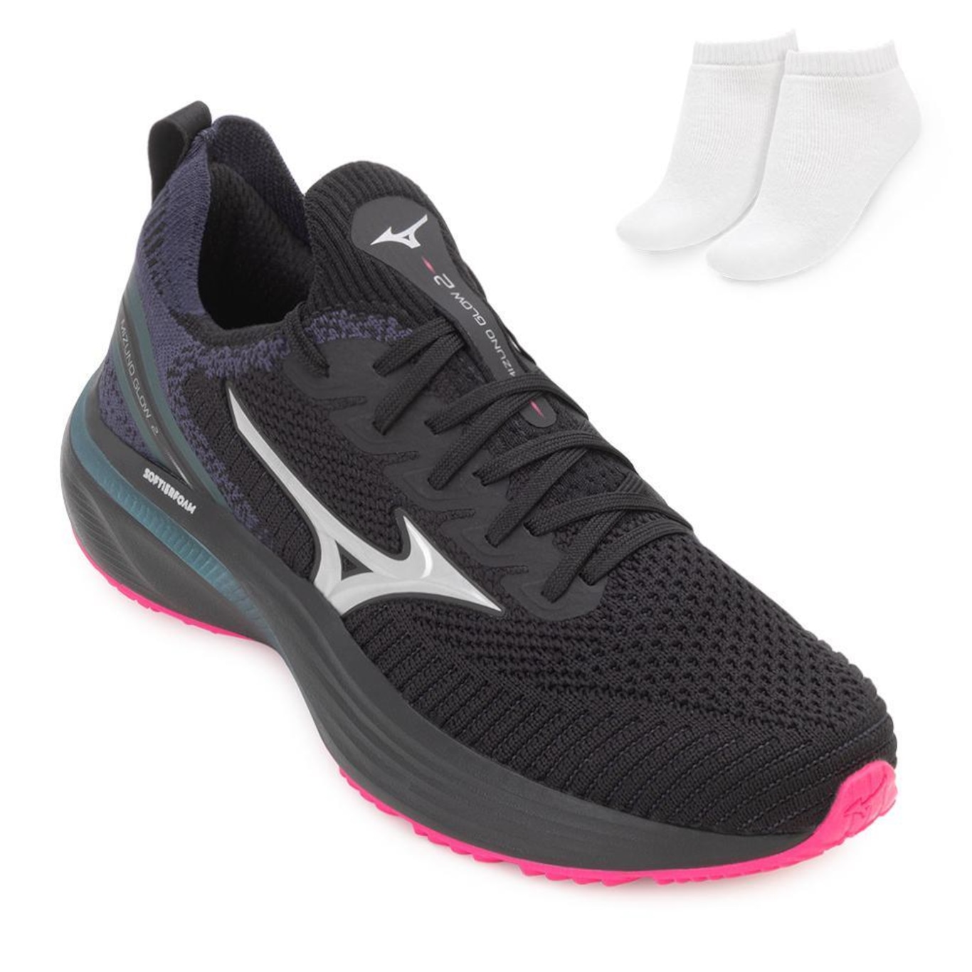 Tênis Mizuno Glow 2 e Meia Mz24 - Feminino - Foto 1