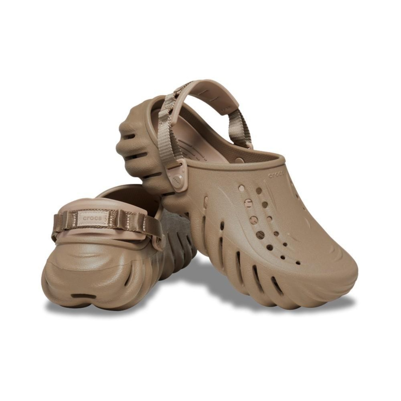 Sandália Crocs Echo Clog Khaki - Unissex - Foto 4