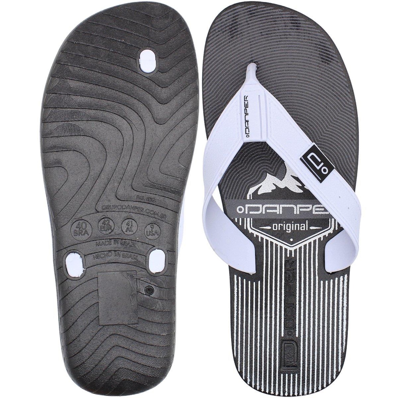 Chinelo Danper Tira Larga Borracha Estampado - Masculino - Foto 3