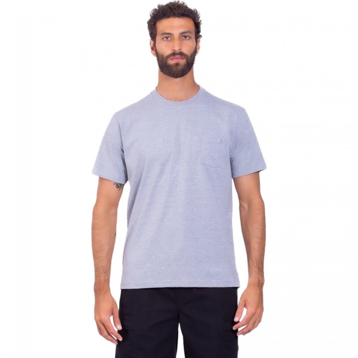 Camiseta Rip Curl Plain Pocket Marle - Masculina - Foto 1