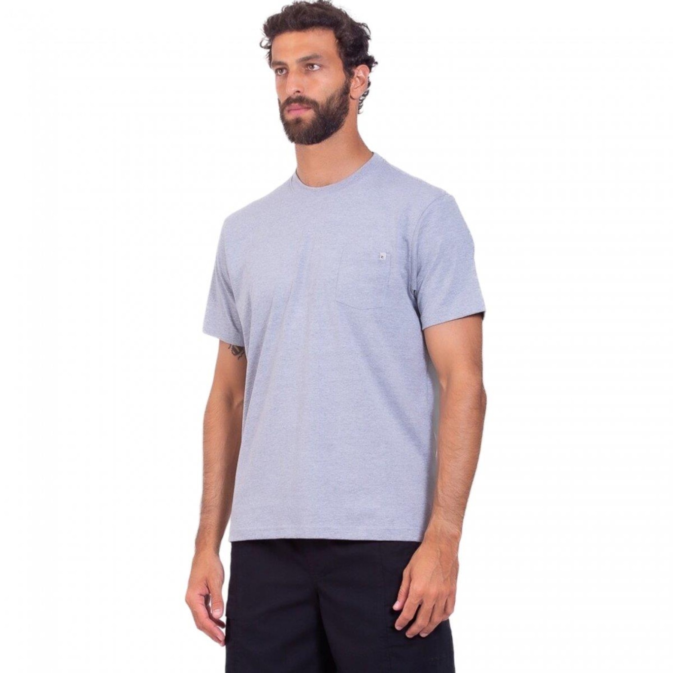 Camiseta Rip Curl Plain Pocket Marle - Masculina - Foto 2