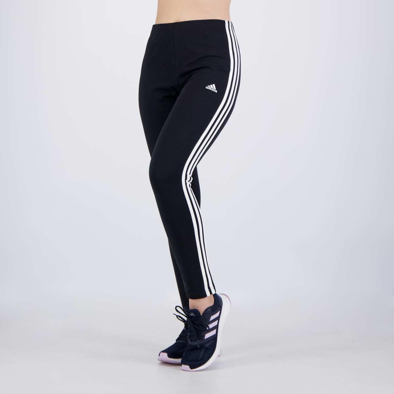 Calça Legging adidas 3 Stripes Cintura Alta - Feminina - Foto 1