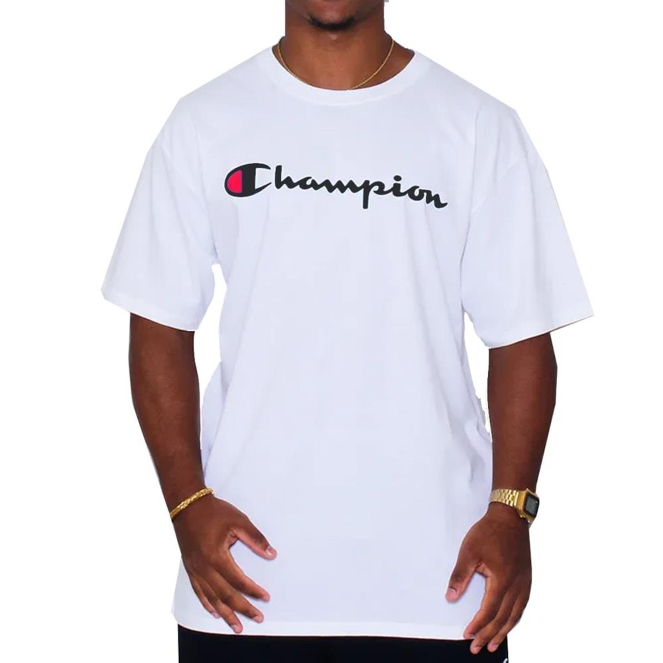 Camiseta Champion Logo Script Ink - Masculina - Foto 1