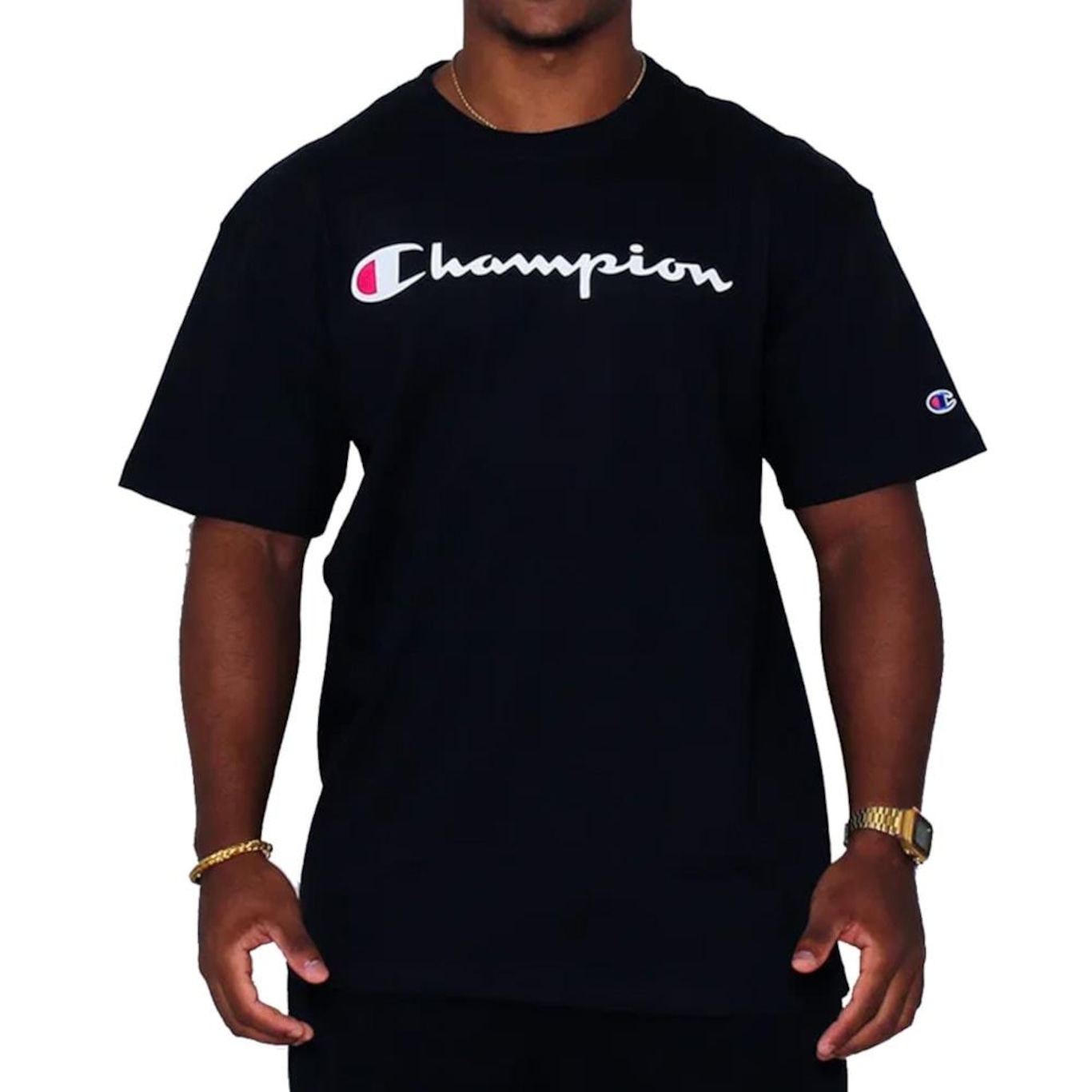 Camiseta Champion Logo Script Ink - Masculina - Foto 1