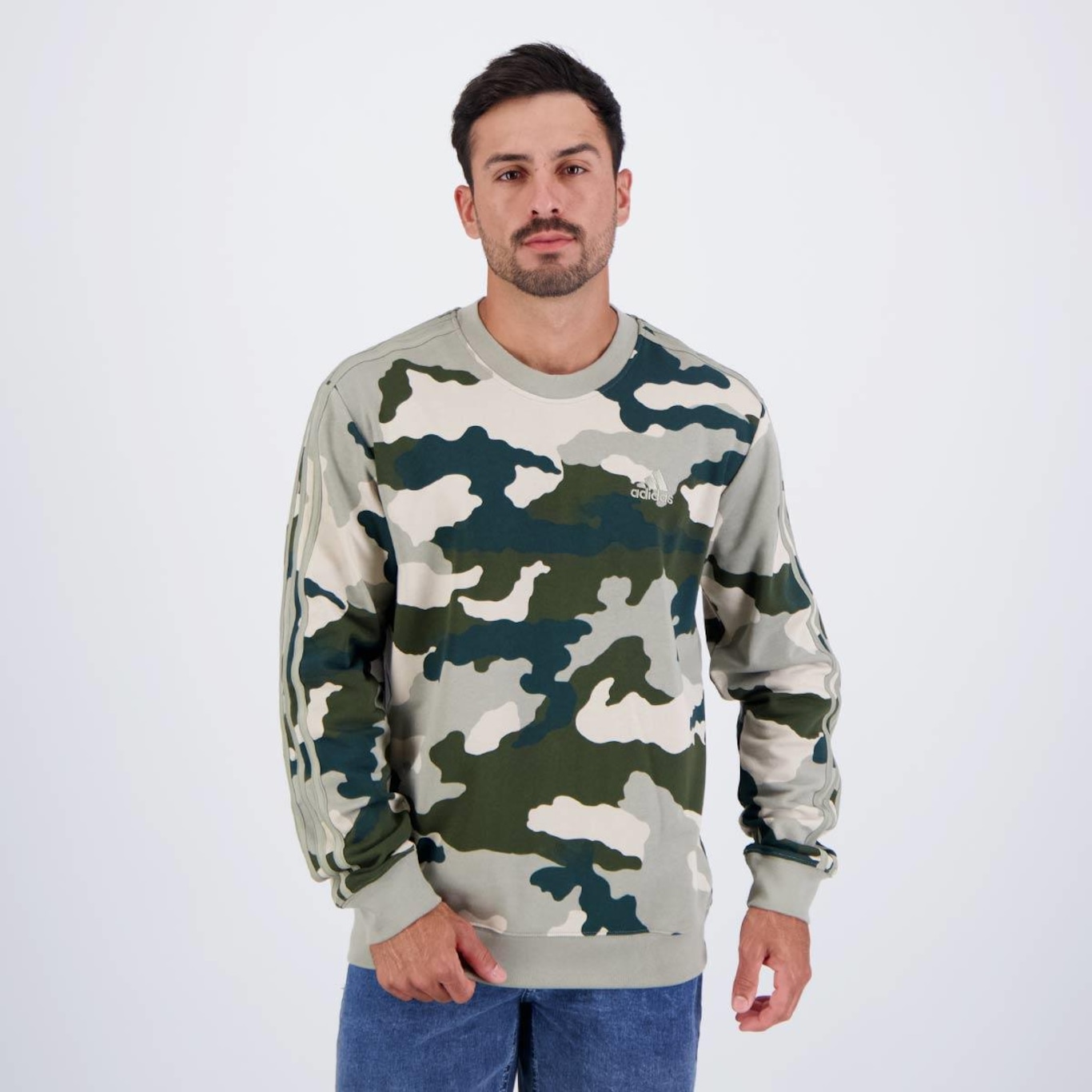 Blusão de Moletom adidas Camo - Masculino - Foto 1