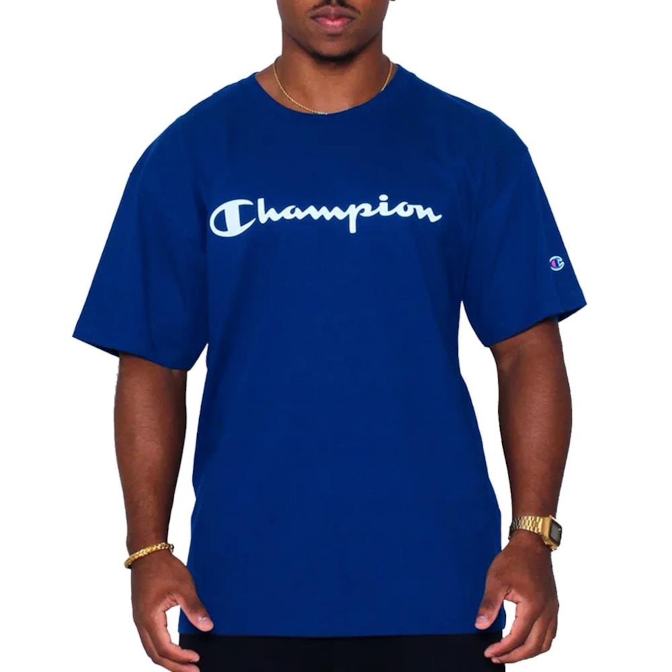 Camiseta Champion Lev Script - Masculina - Foto 1