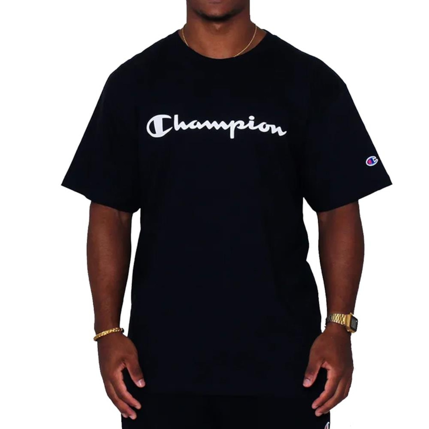 Camiseta Champion Lev Script - Masculina - Foto 1