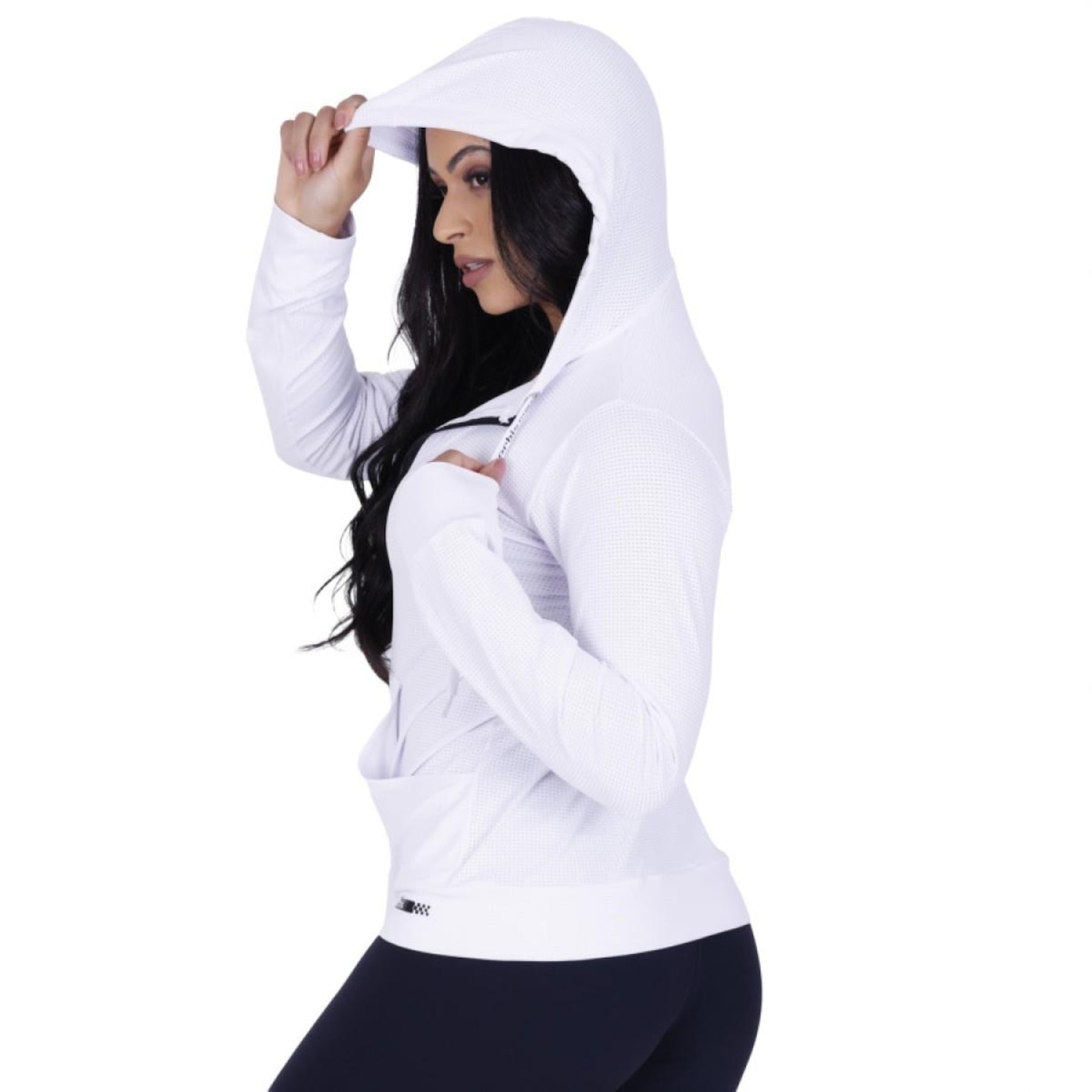 Blusão Orbis Fitness Esportivo Dry Aero Capuz e Bolso - Feminino - Foto 4