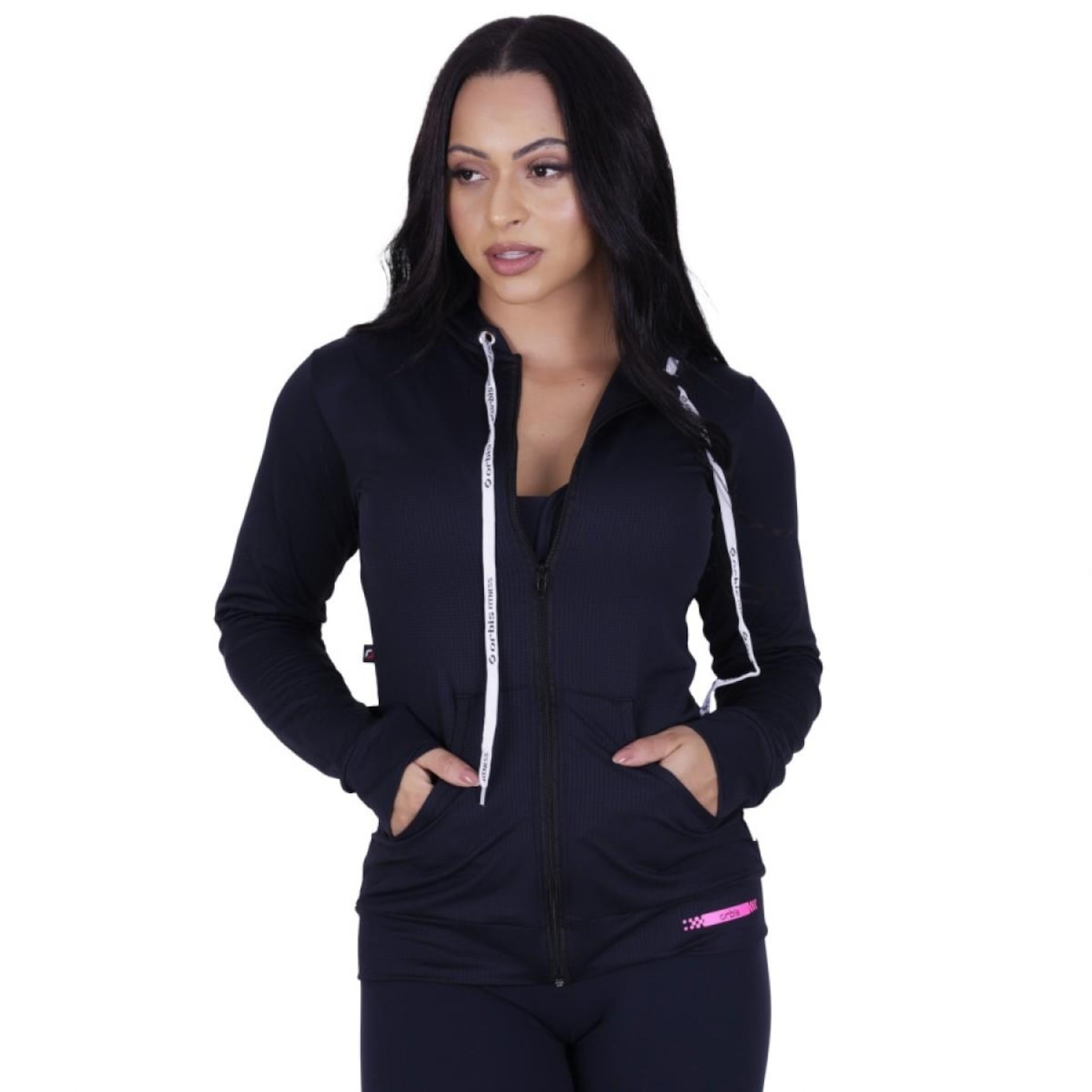 Blusão Orbis Fitness Esportivo Dry Aero Capuz e Bolso - Feminino - Foto 3