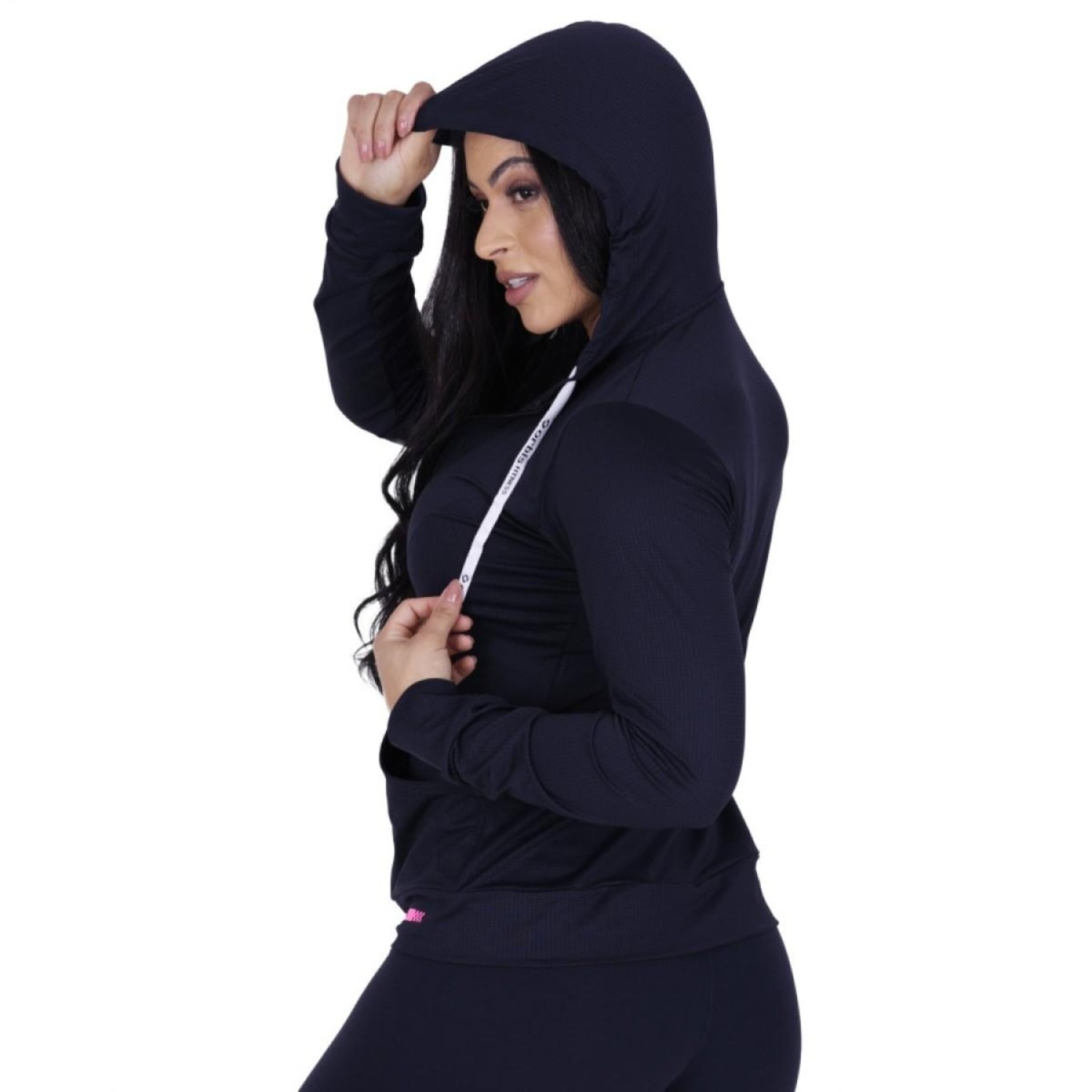 Blusão Orbis Fitness Esportivo Dry Aero Capuz e Bolso - Feminino - Foto 4