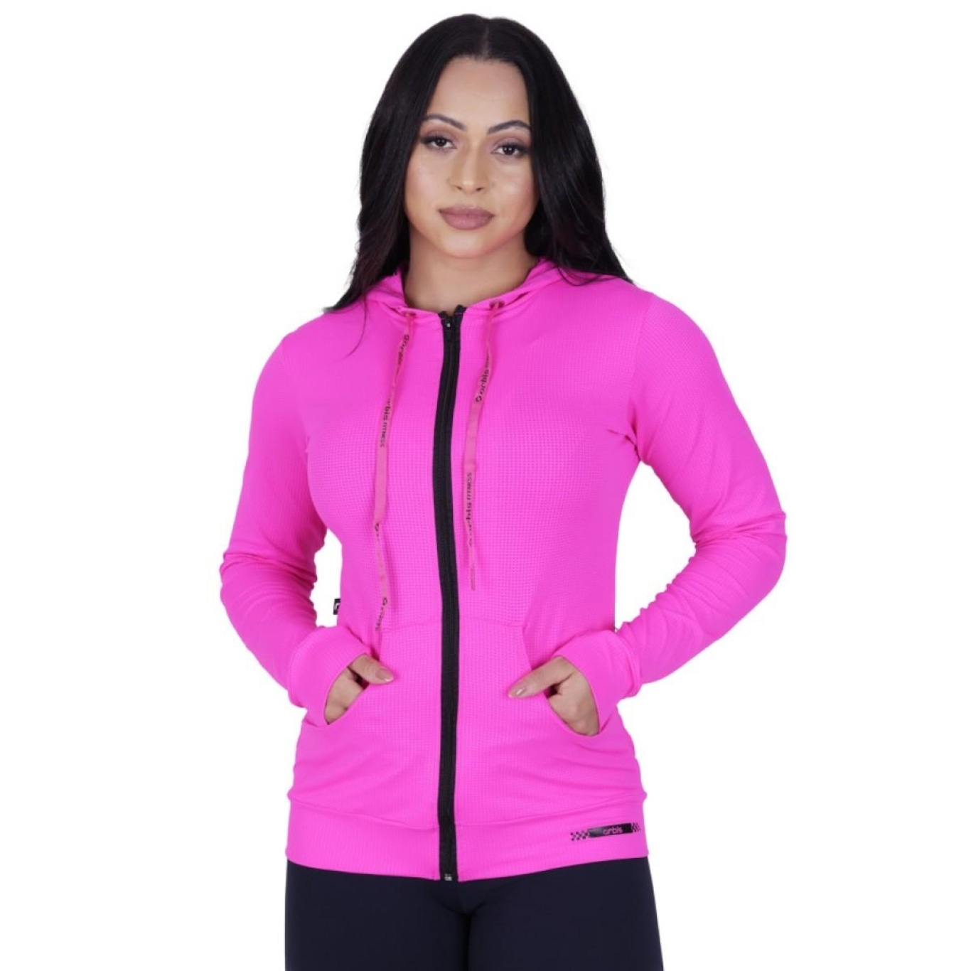 Blusão Orbis Fitness Esportivo Dry Aero Capuz e Bolso - Feminino - Foto 1