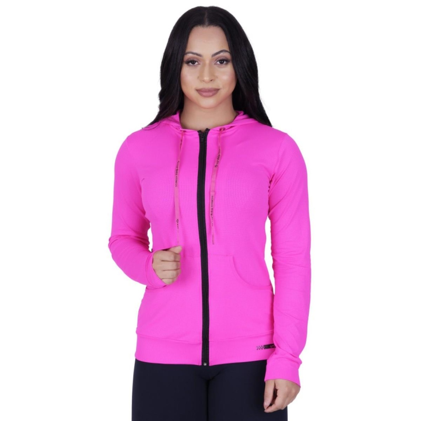 Blusão Orbis Fitness Esportivo Dry Aero Capuz e Bolso - Feminino - Foto 4