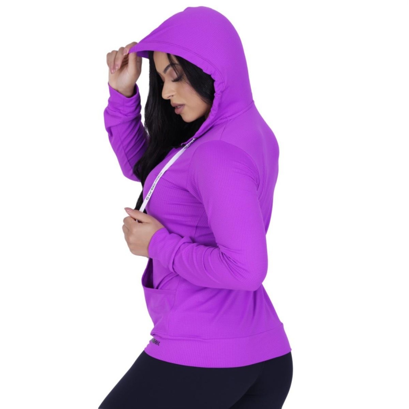 Blusão Orbis Fitness Esportivo Dry Aero Capuz e Bolso - Feminino - Foto 4